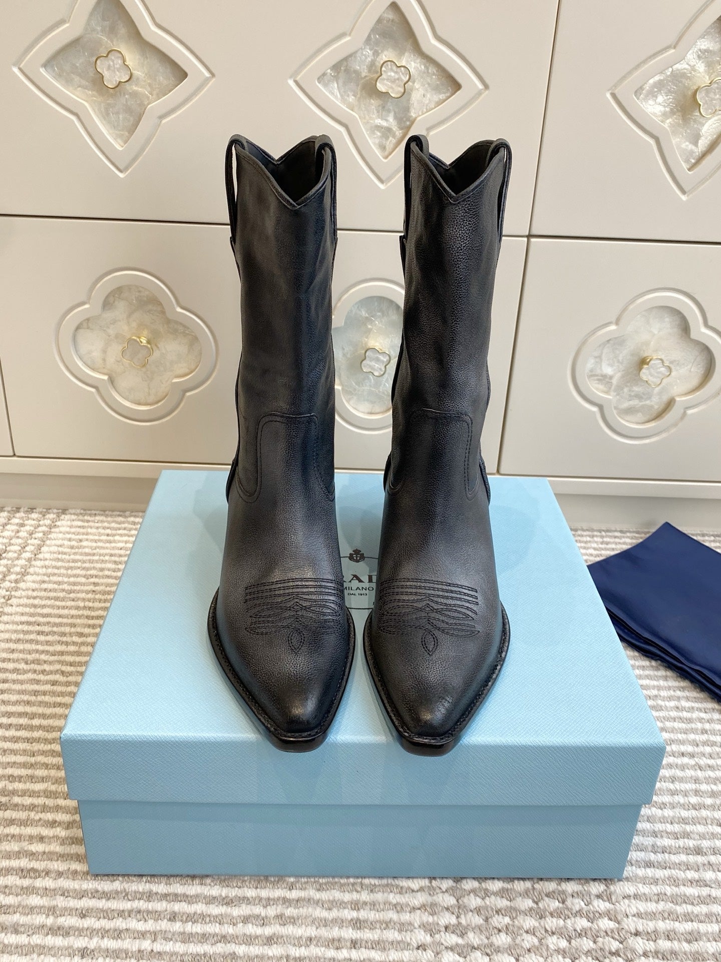 Prada 25 Boot Black Cowhide 501415