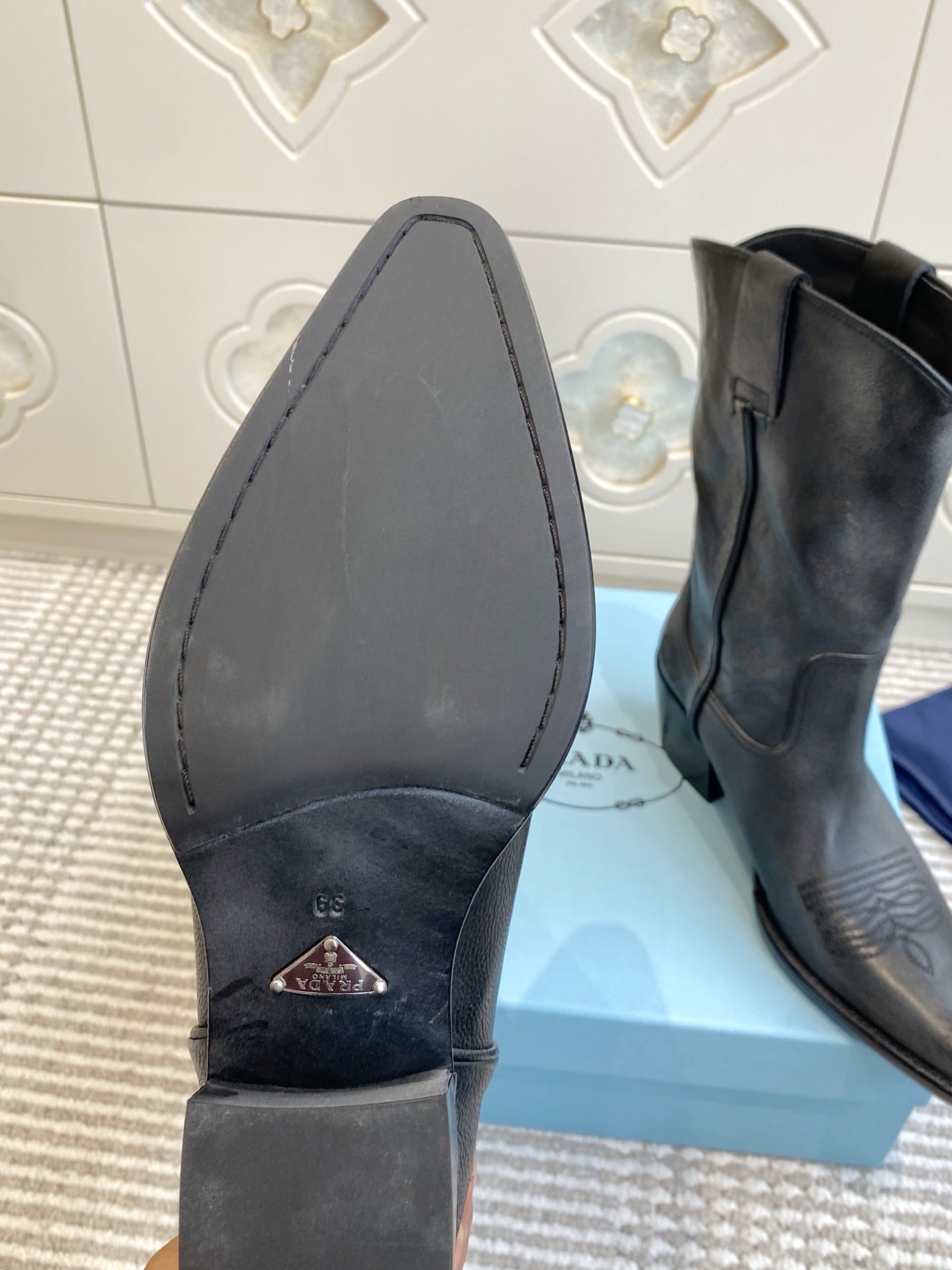 Prada 25 Boot Black Cowhide 501415