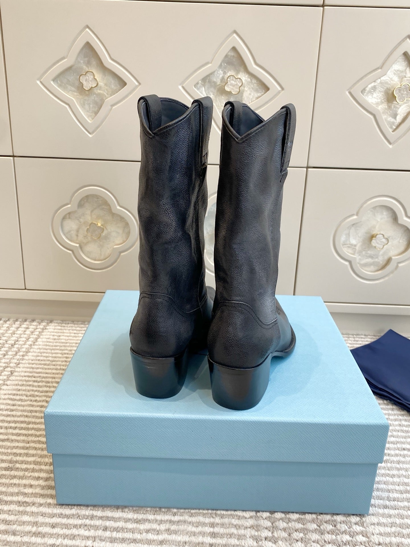 Prada 25 Boot Black Cowhide 501415