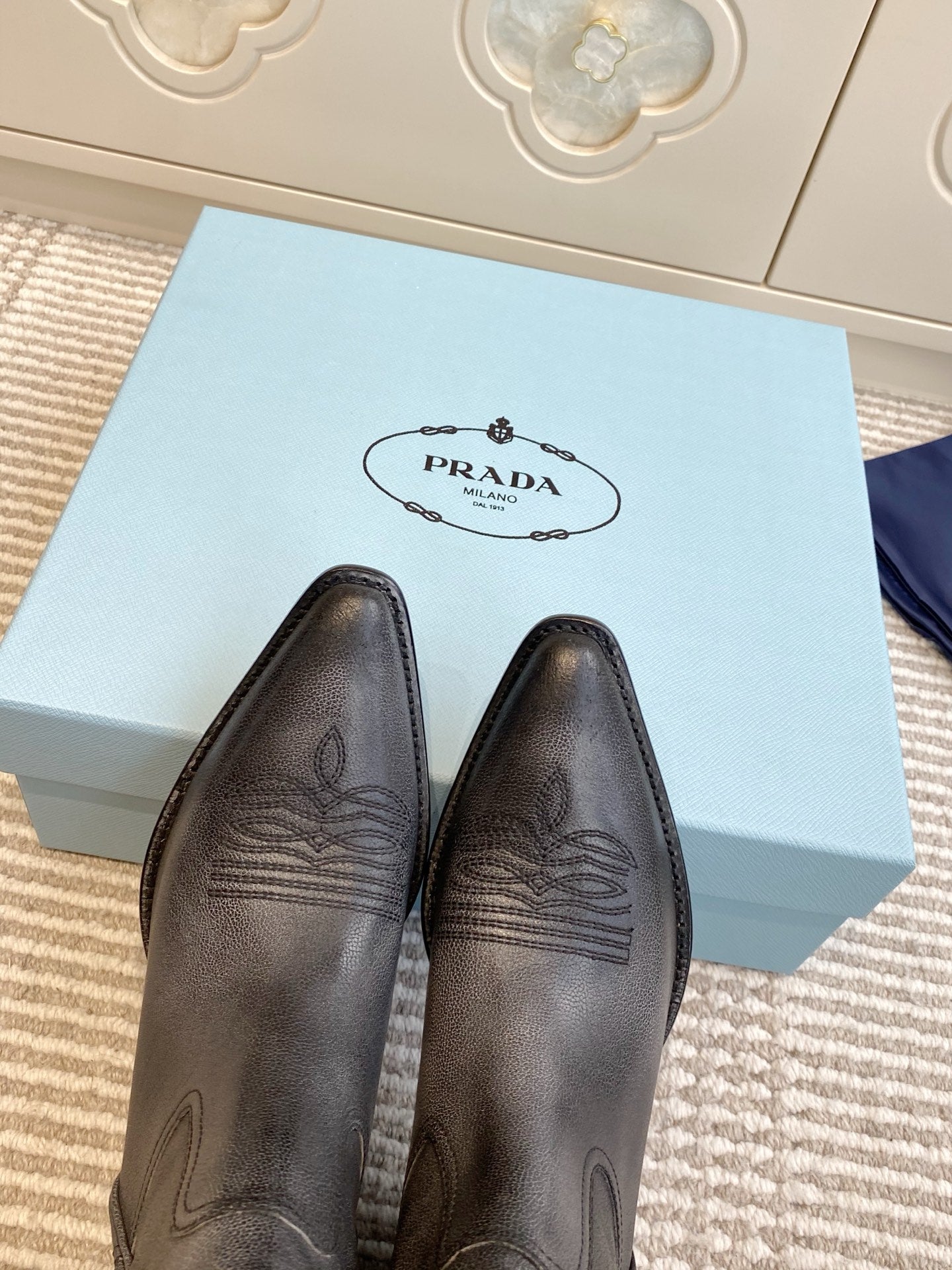 Prada 25 Boot Black Cowhide 501415