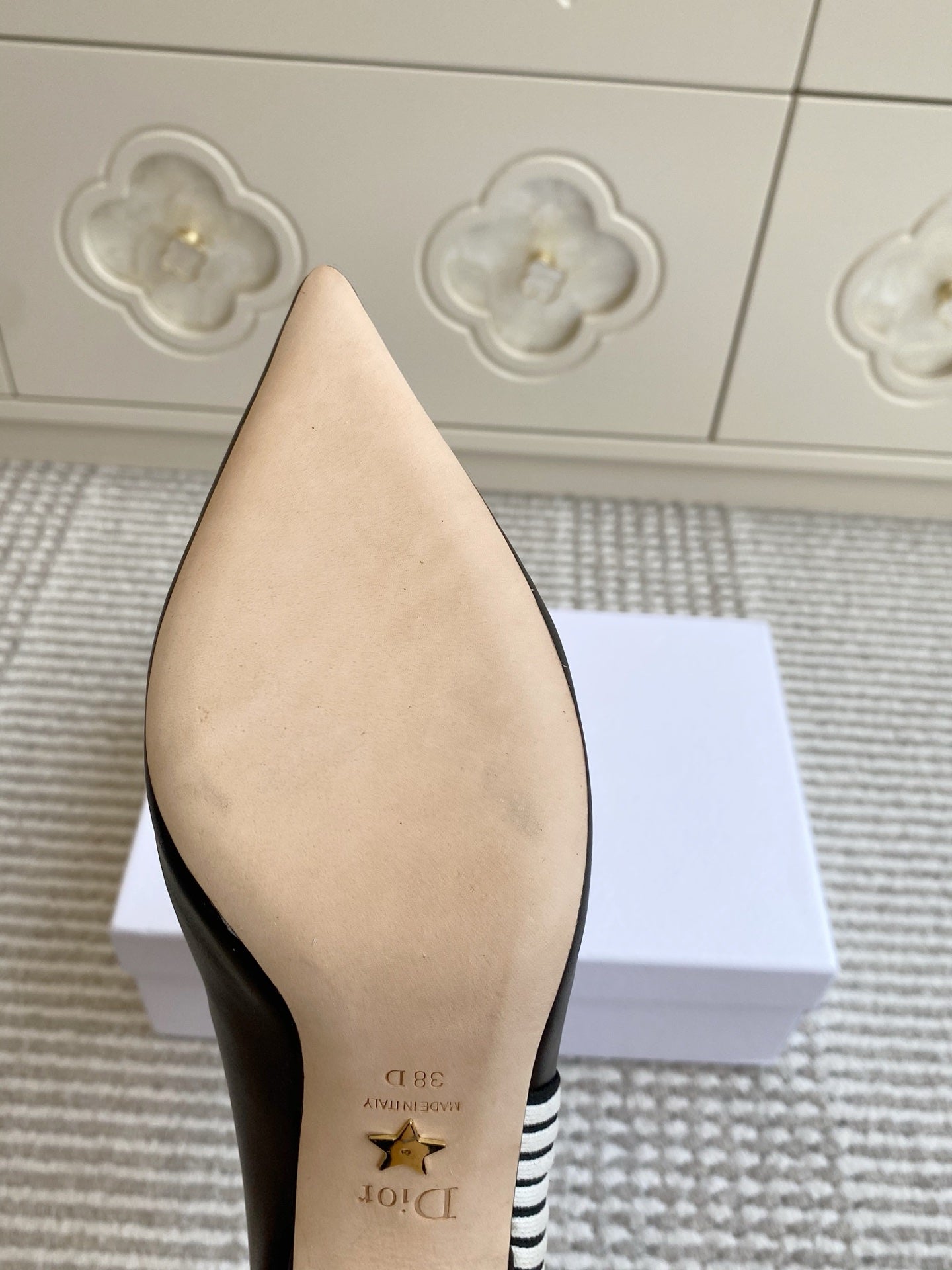 Dior 2025 Tribales Heeled Ankle Boot 80mm Black White Lambskin 501196