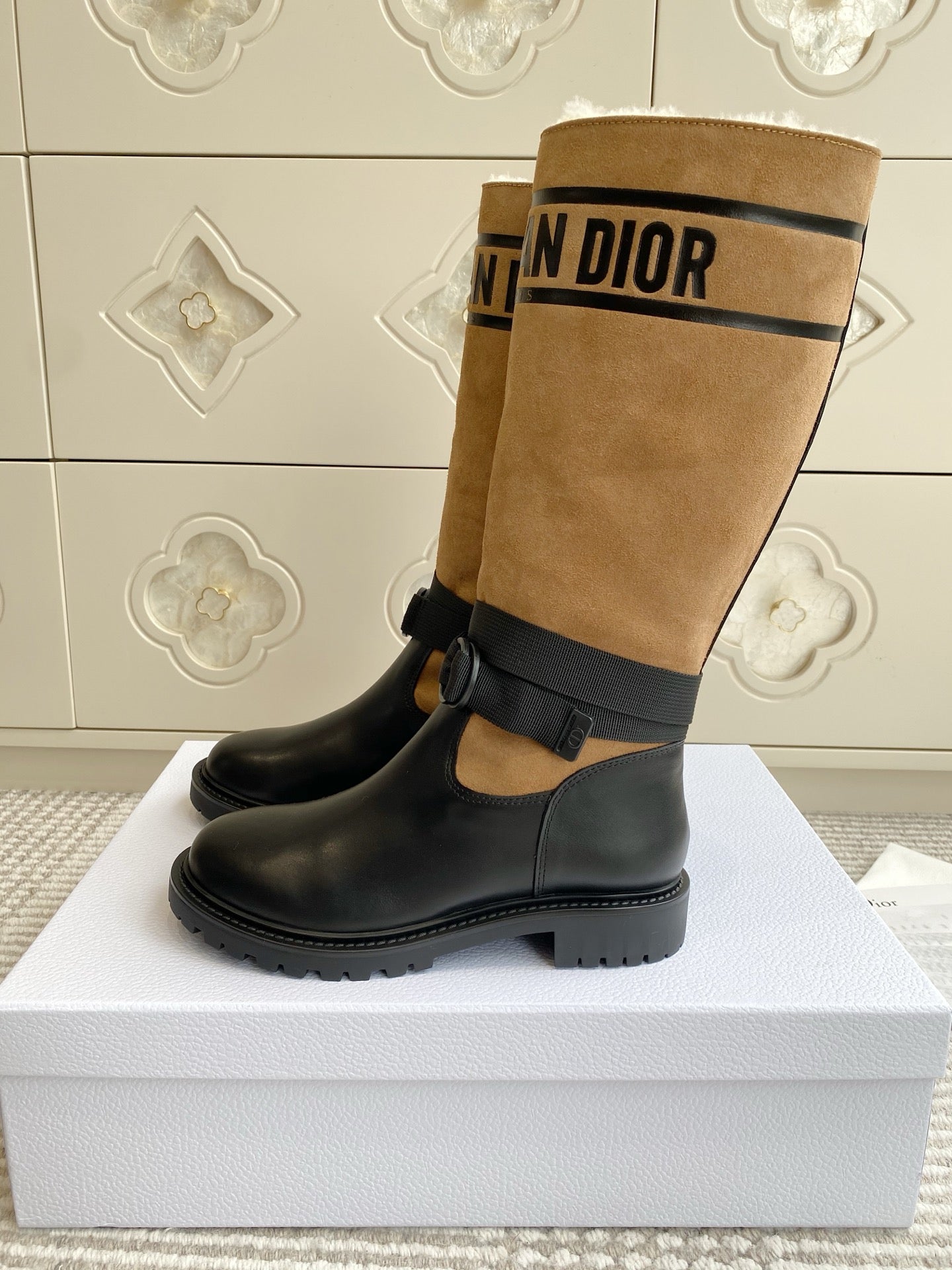 Dior 2025 Boot Black mix Brown Suede Cowhide 501185