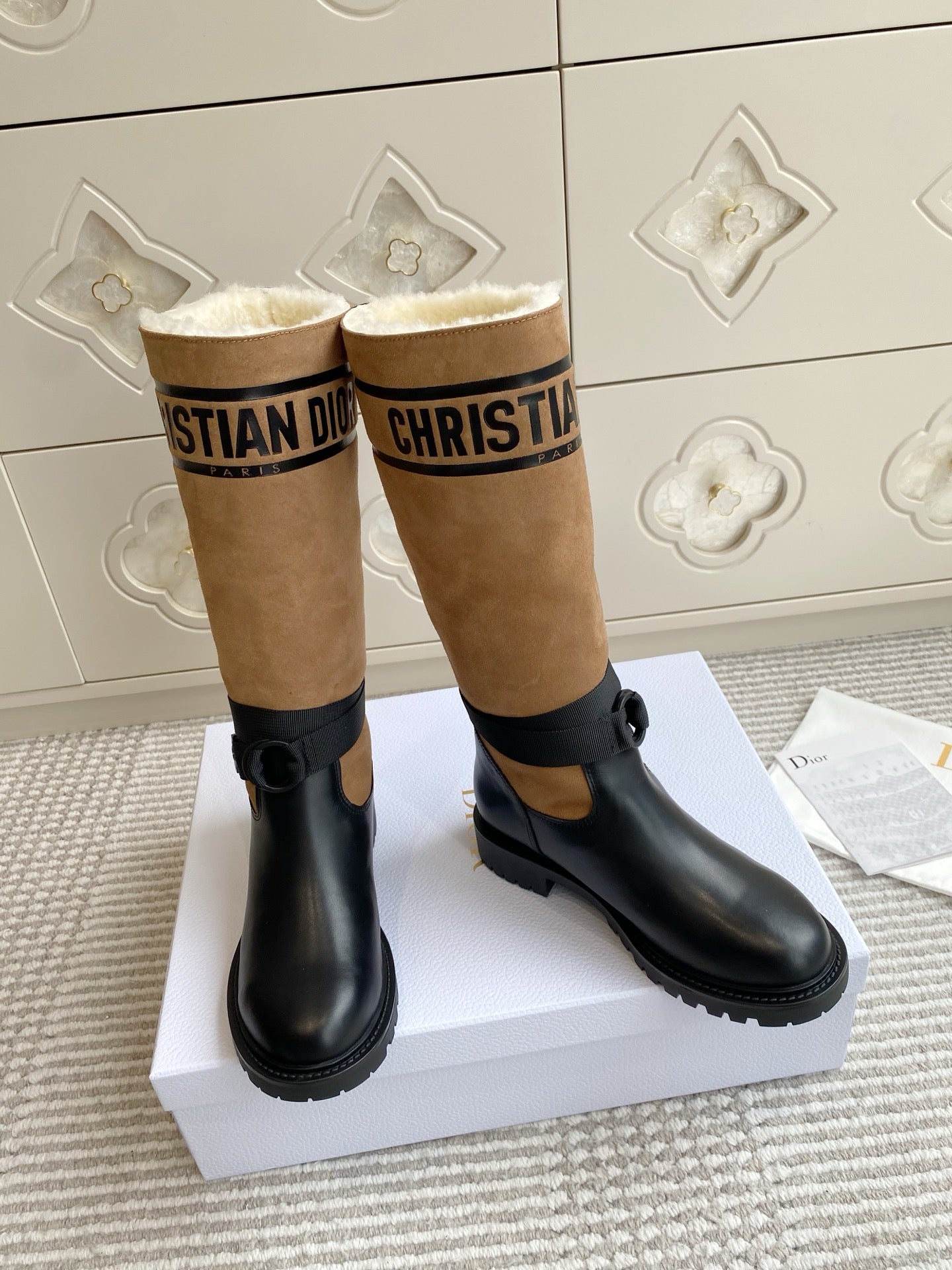 Dior 2025 Boot Black mix Brown Suede Cowhide 501185