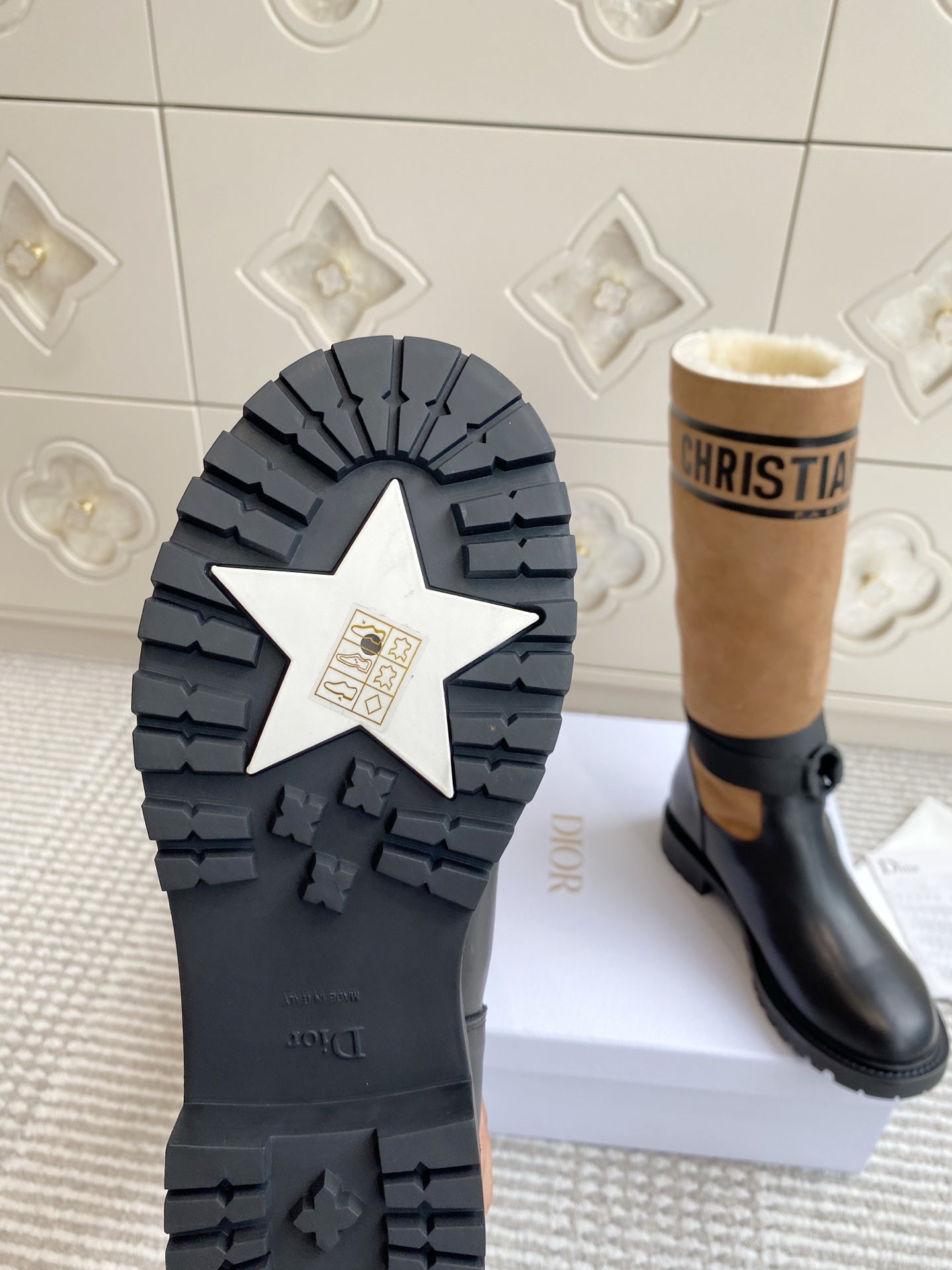 Dior 2025 Boot Black mix Brown Suede Cowhide 501185