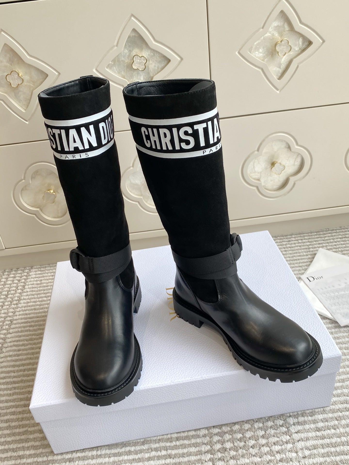 Dior 2025 Boot Black mix White Suede Cowhide 501186