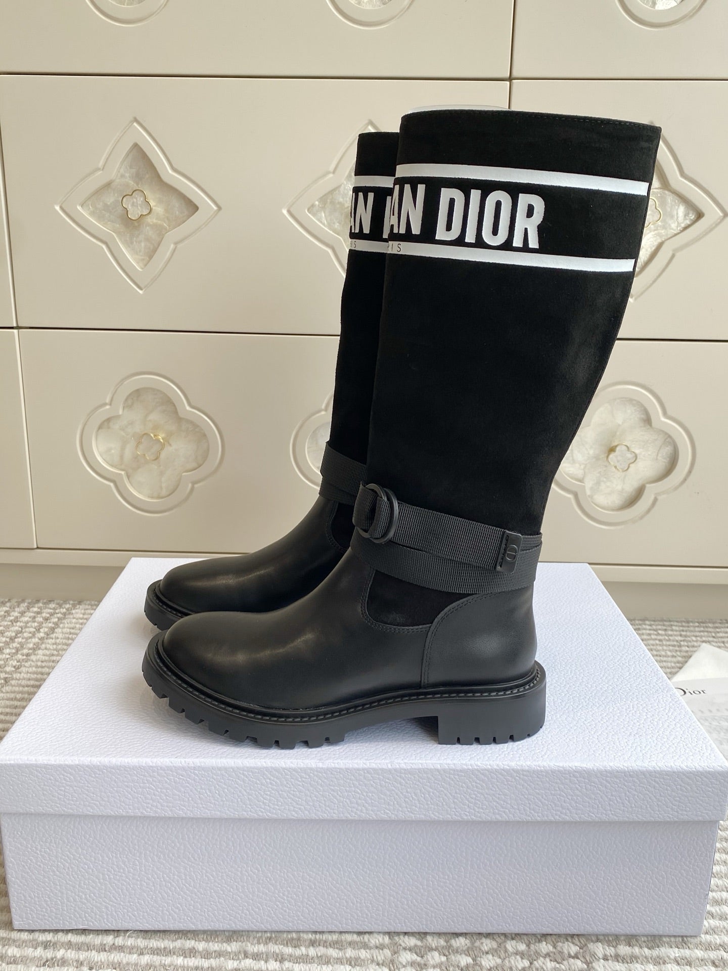 Dior 2025 Boot Black mix White Suede Cowhide 501186