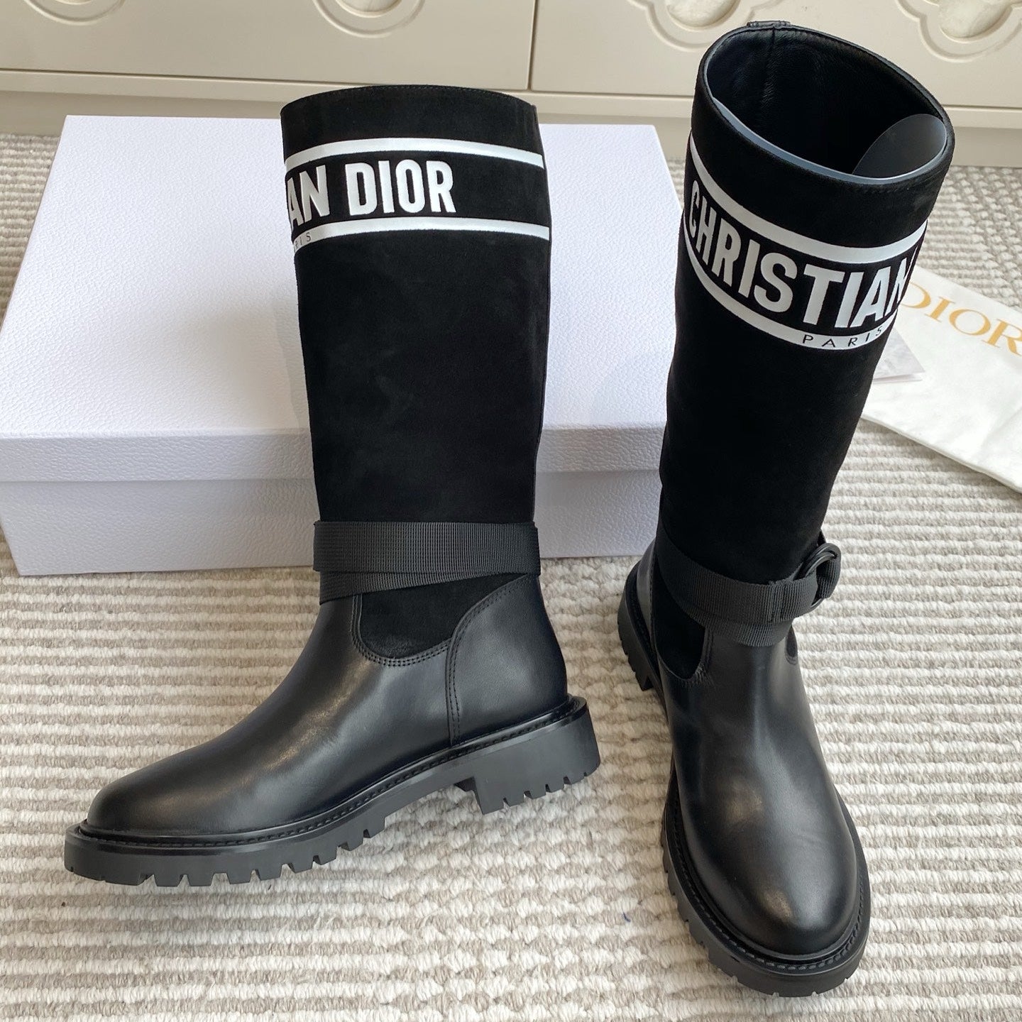 Dior 2025 Boot Black mix White Suede Cowhide 501186