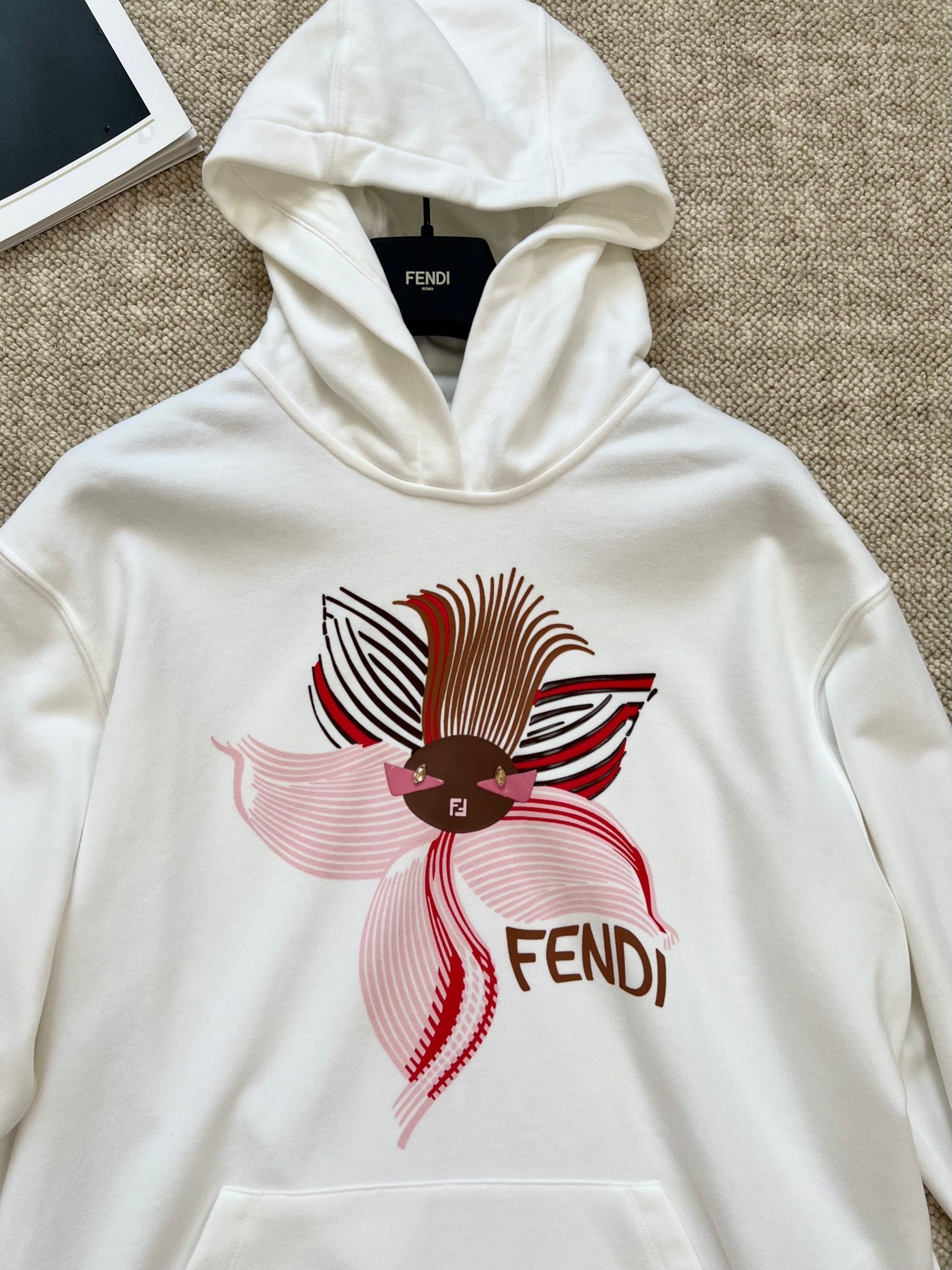 Fendi 25 Hoodie White Cotton 0032