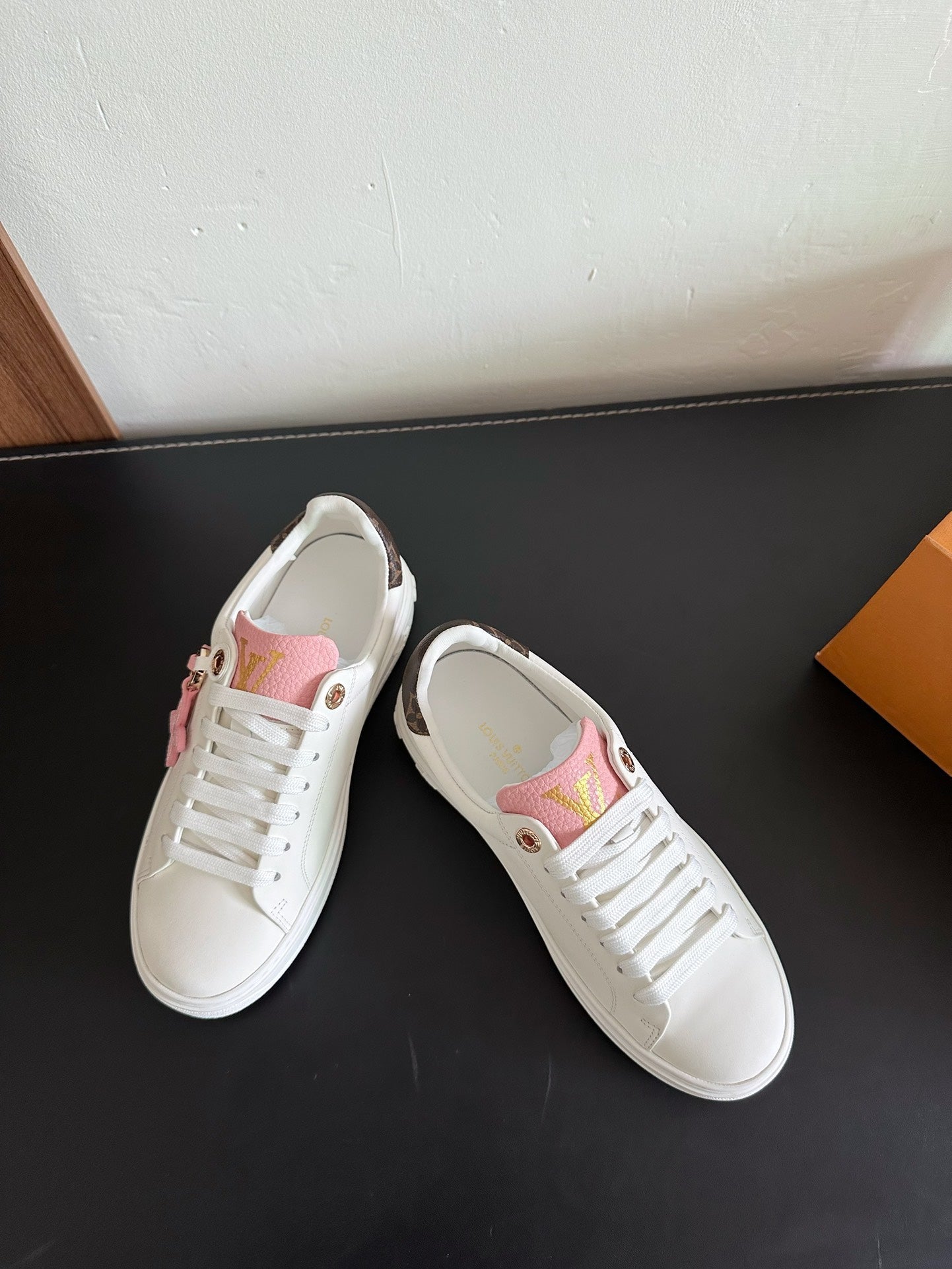 LV Time Out Sneakers White Mix Pink Calfskin