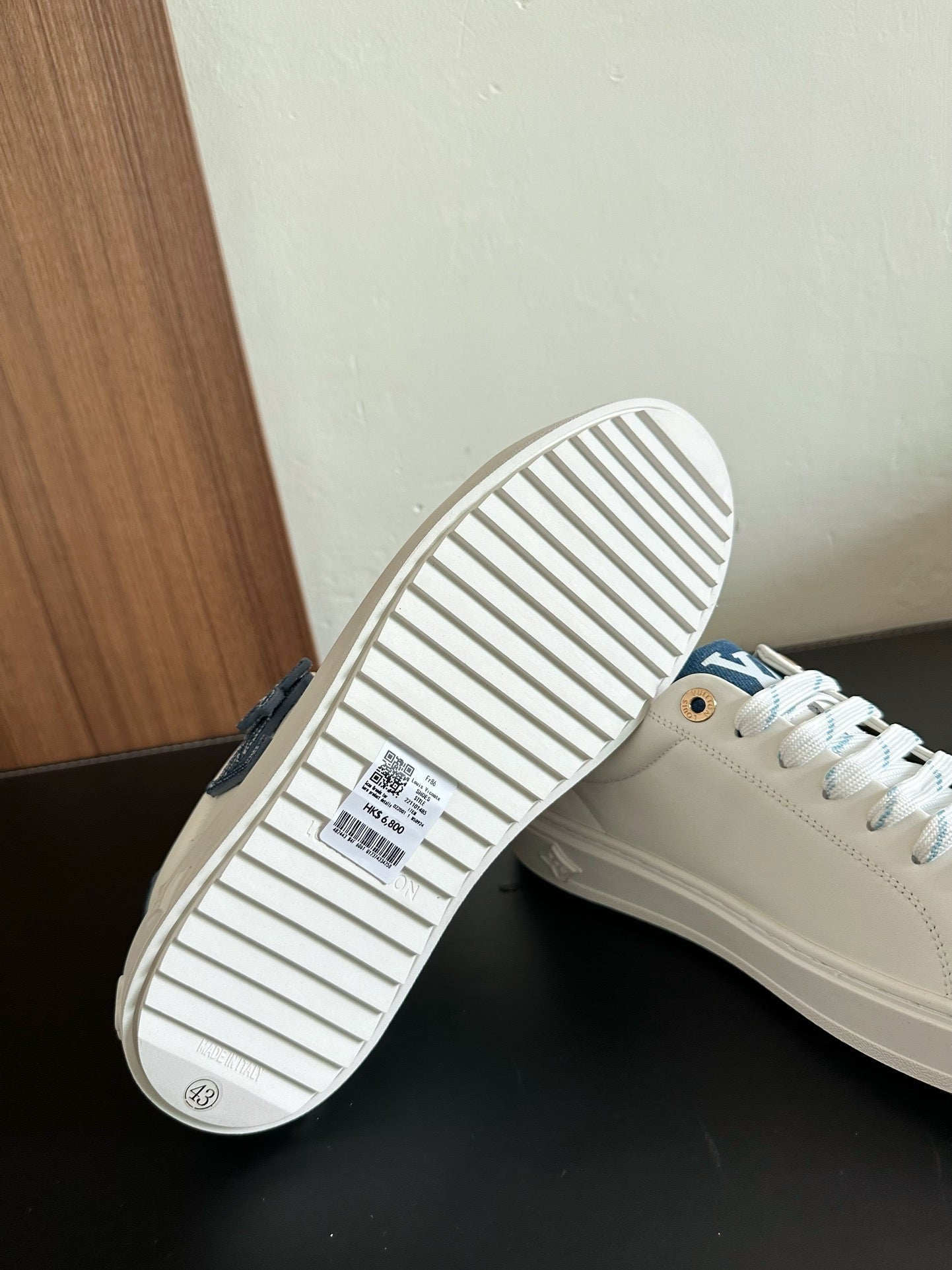 LV Time Out Sneakers White Mix Dark Blue Calfskin