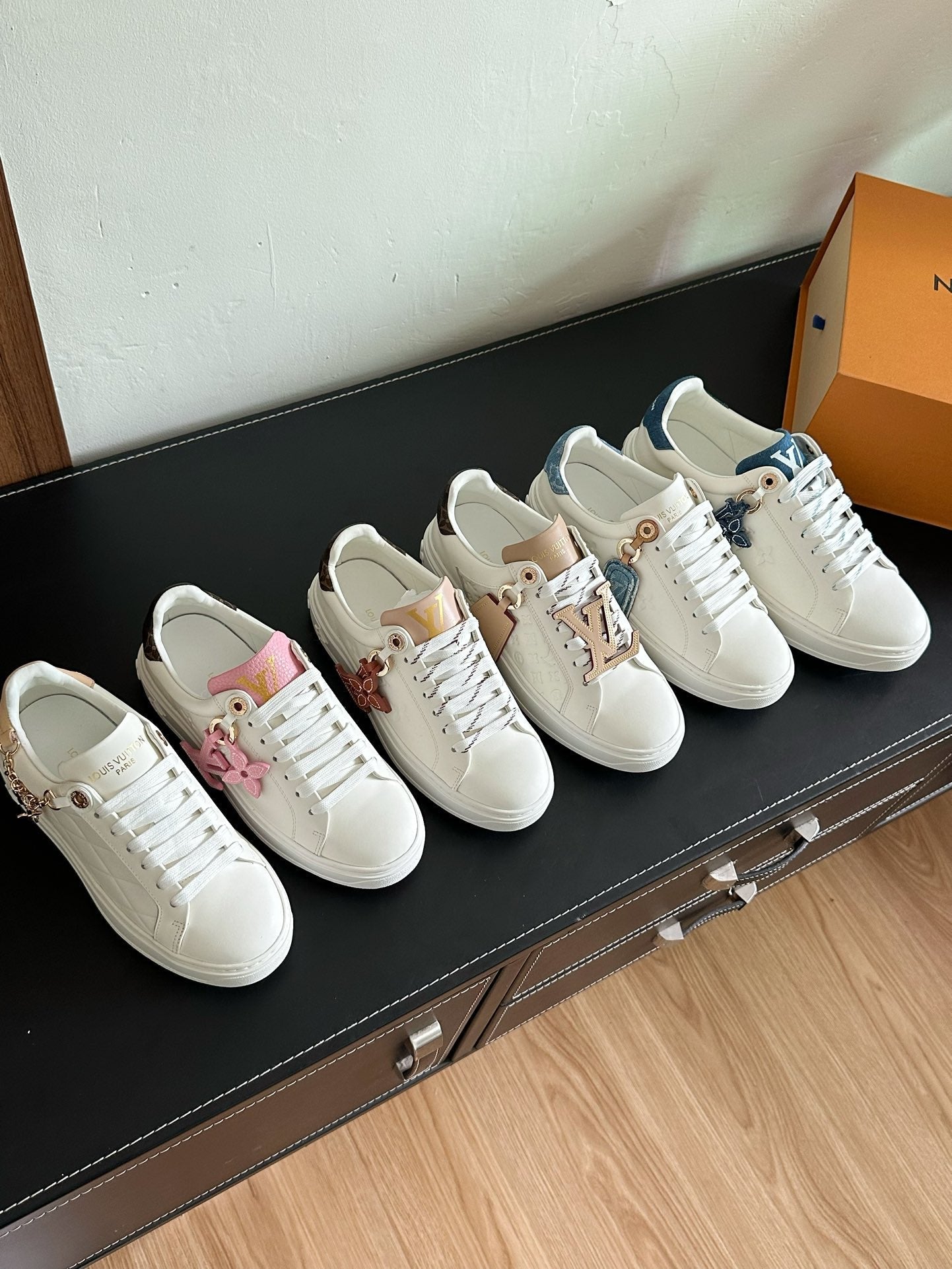 LV Time Out Sneakers White Mix Dark Blue Calfskin