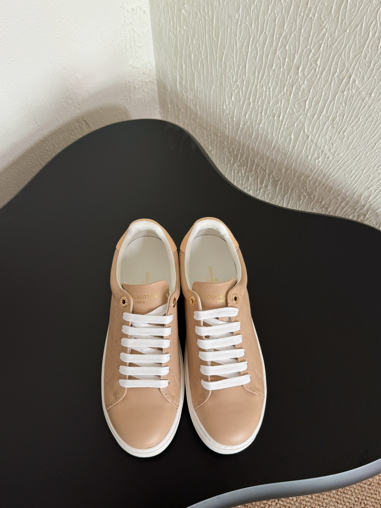 LV Sneakers Time Out Light Brown Monogram Calfskin