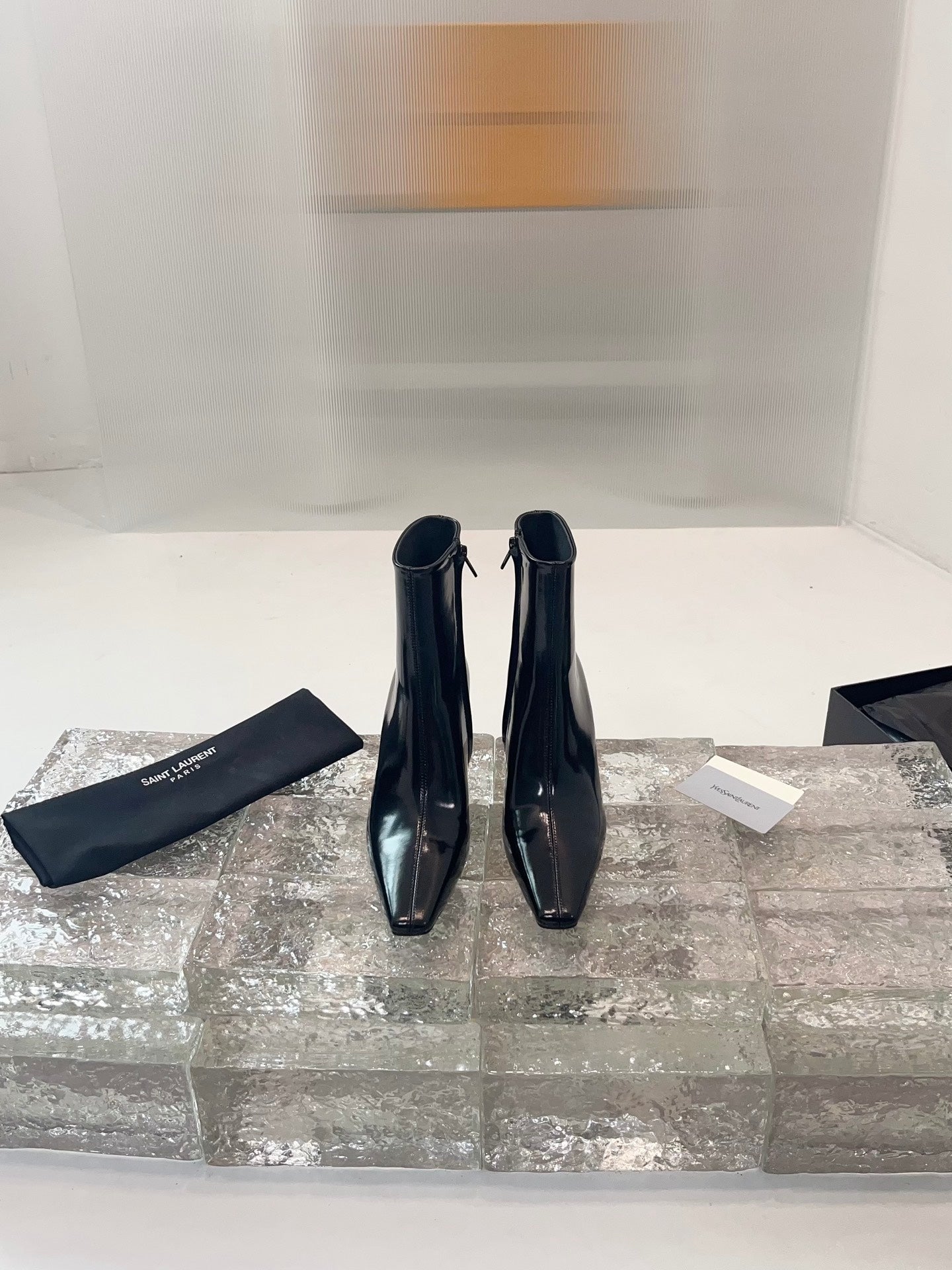 YSL 25  High-heeled Boot Black Cowhide 522267