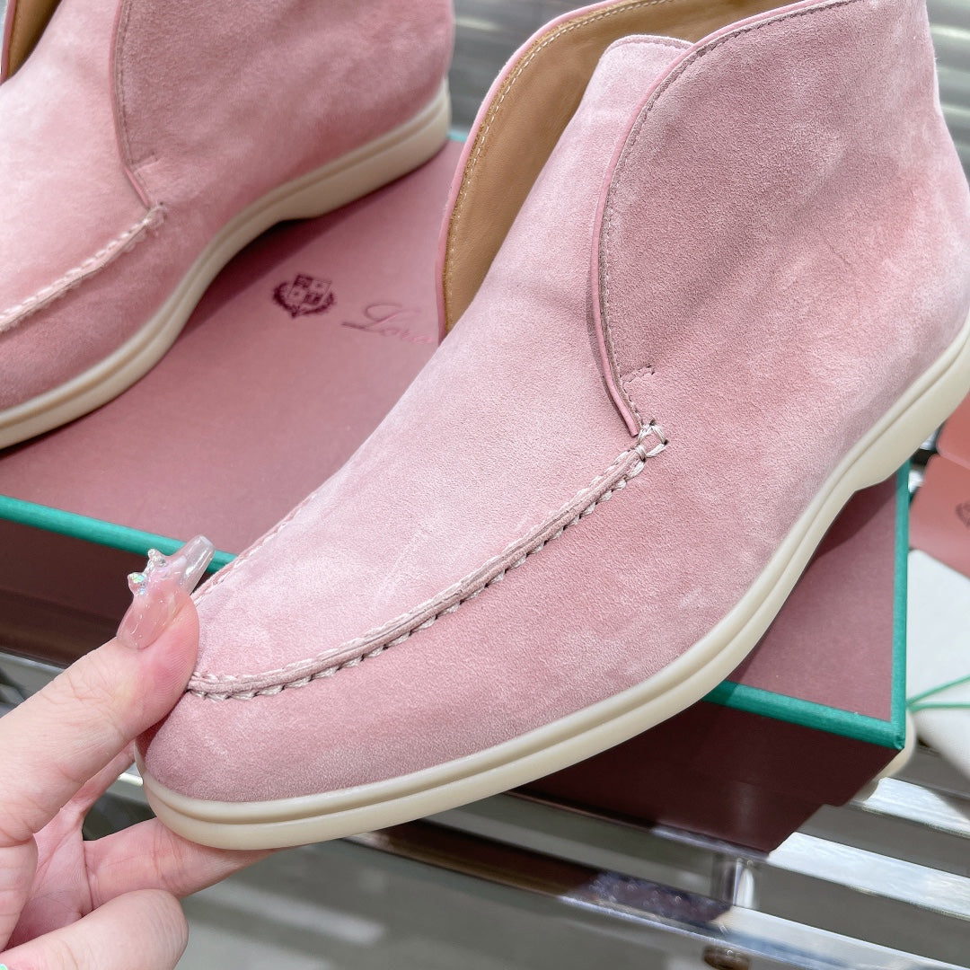 open walk chukka boot light pink suede