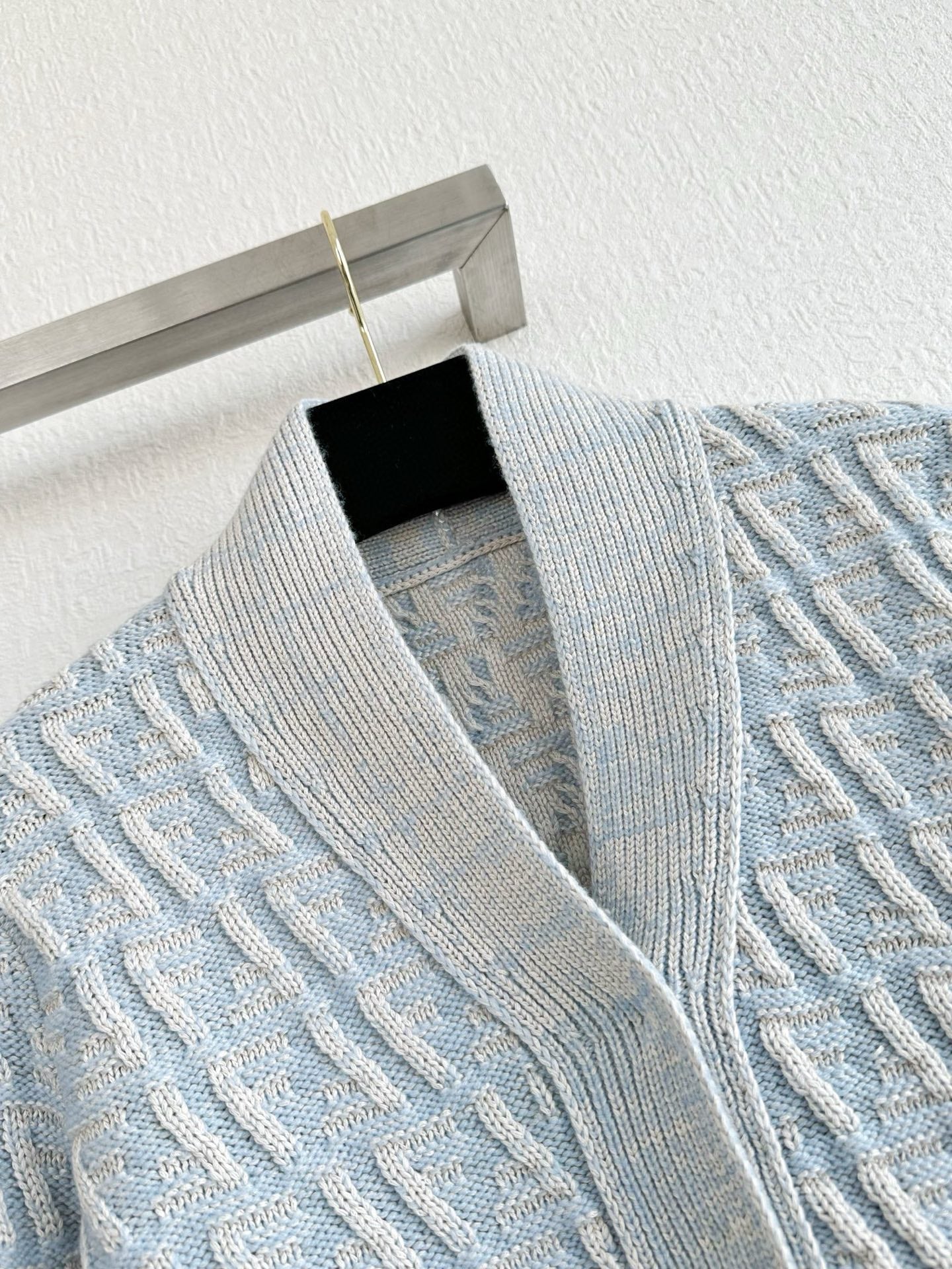 Fendi 25 Short Coat Light Blue Wool 0033