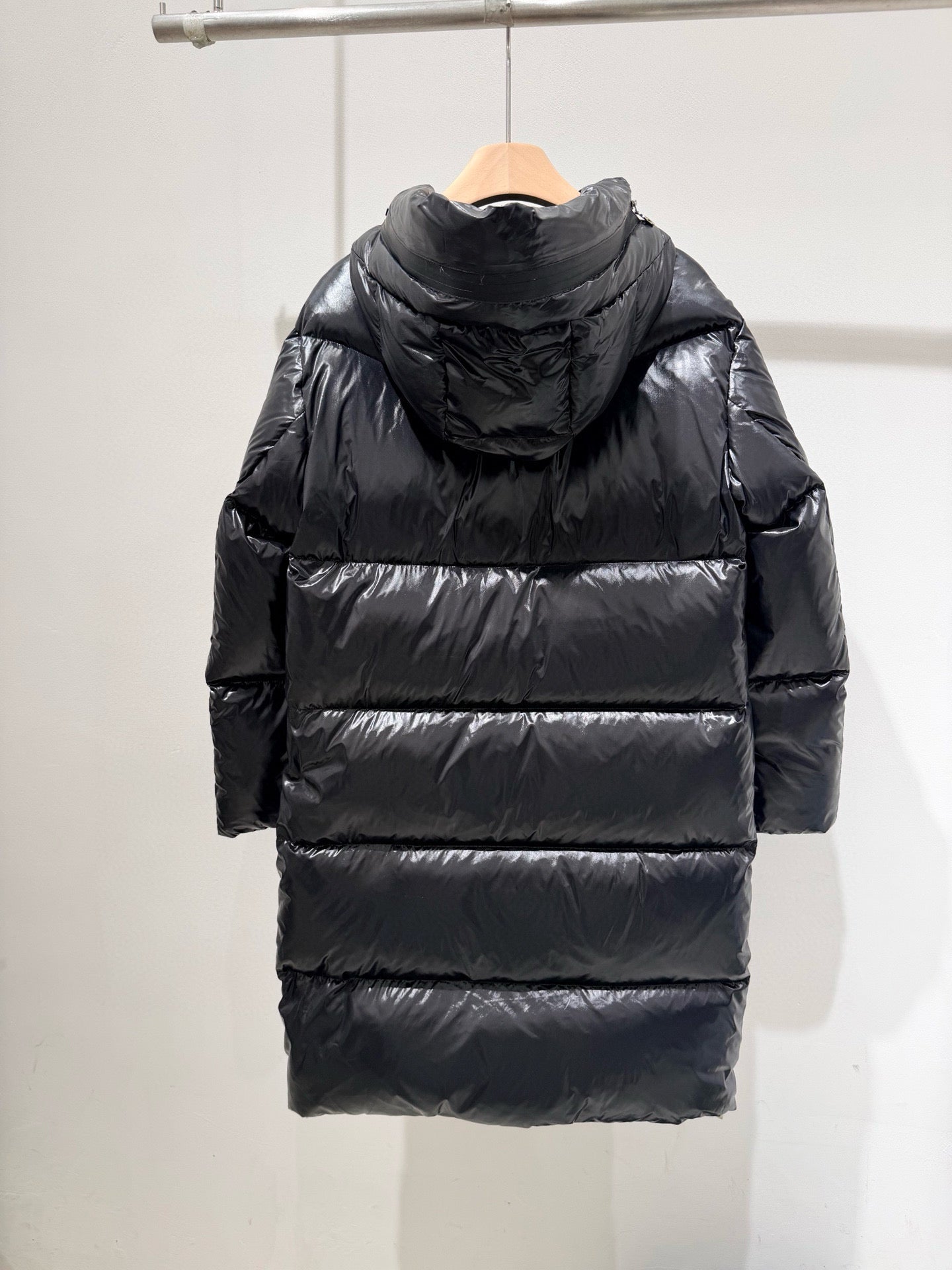 MC 2025 Long Down Coat Glossy Black Polyester