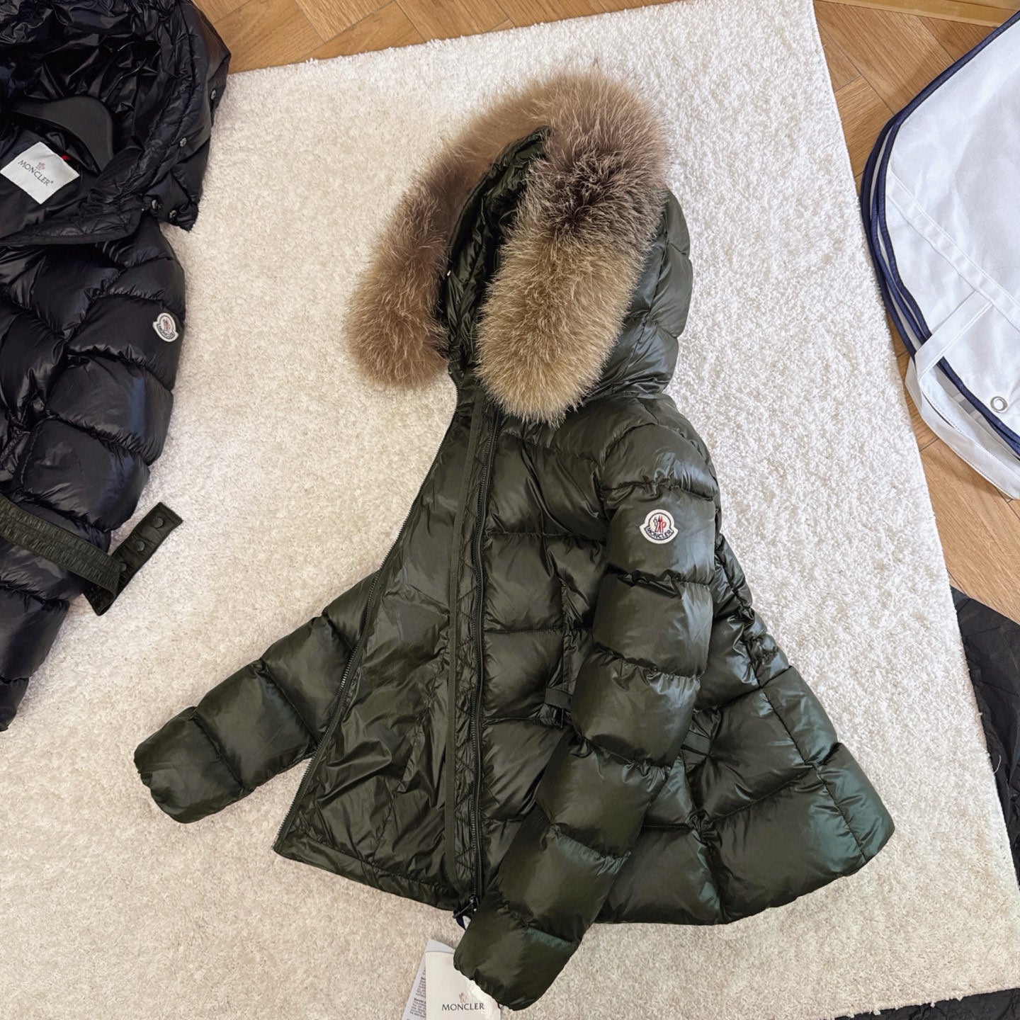 Moncler 25 Fur Collar Down Dark Green Jacket