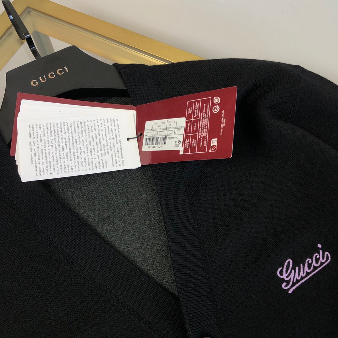 GG 25 Cardigan Black Cashmere 0018