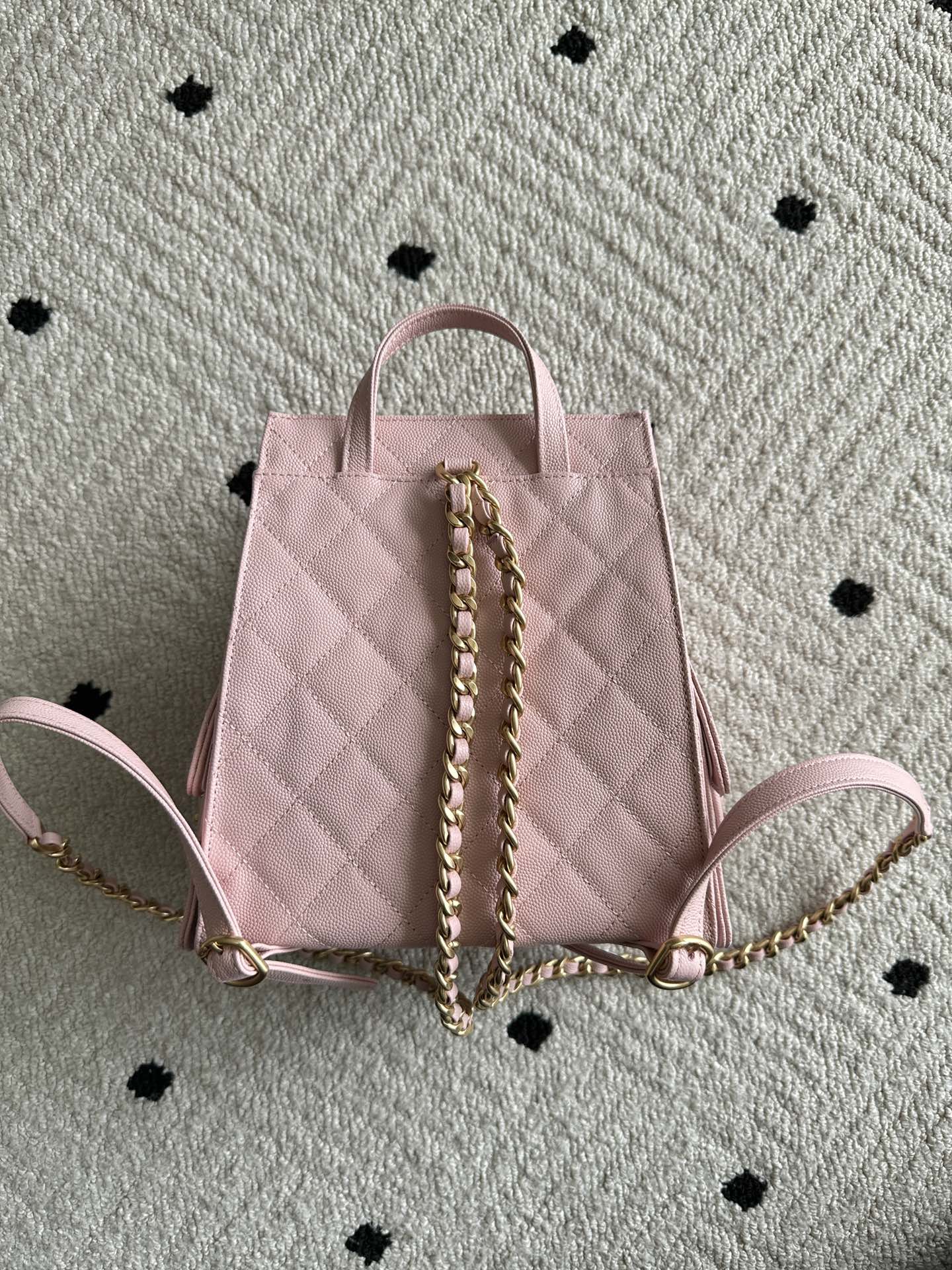 Chanel 2025 Backpack 23cm Pink Grained Calfskin 318275