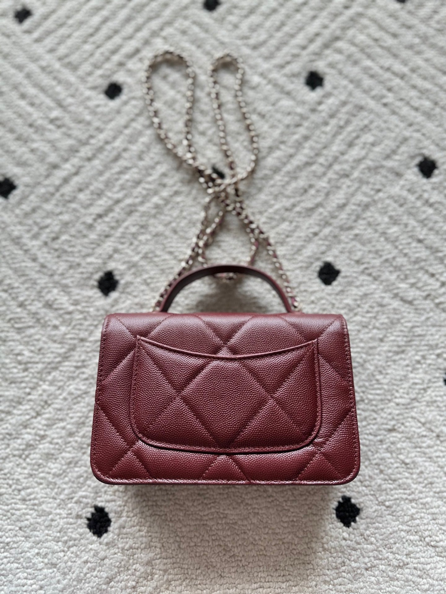 Chanel 2025 Trendy CC Wallet on Chain 19cm Bag Burgundy Caviar Leather 320294