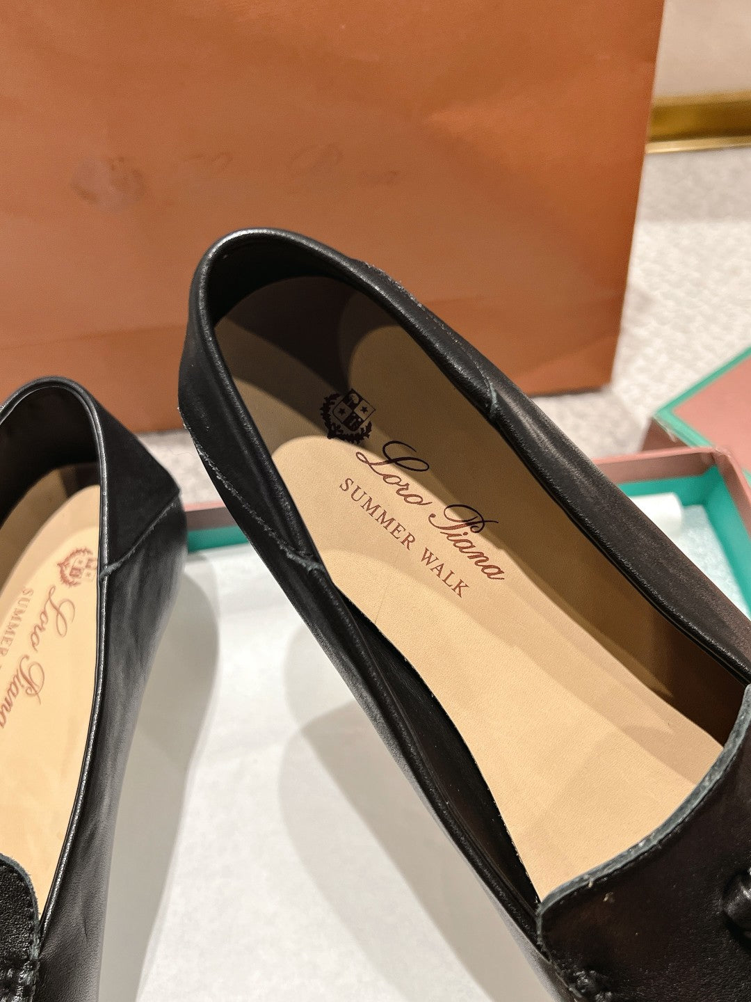 LP Dot sole walk mocassinown Black Leather 215006