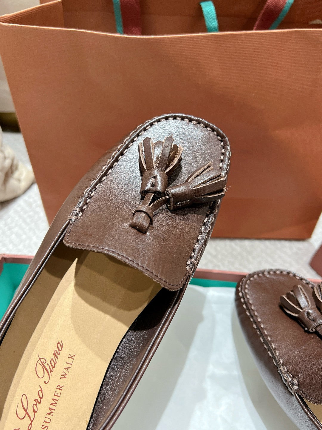 LP Dot sole walk mocassinown Syrup Brown Leather 215009