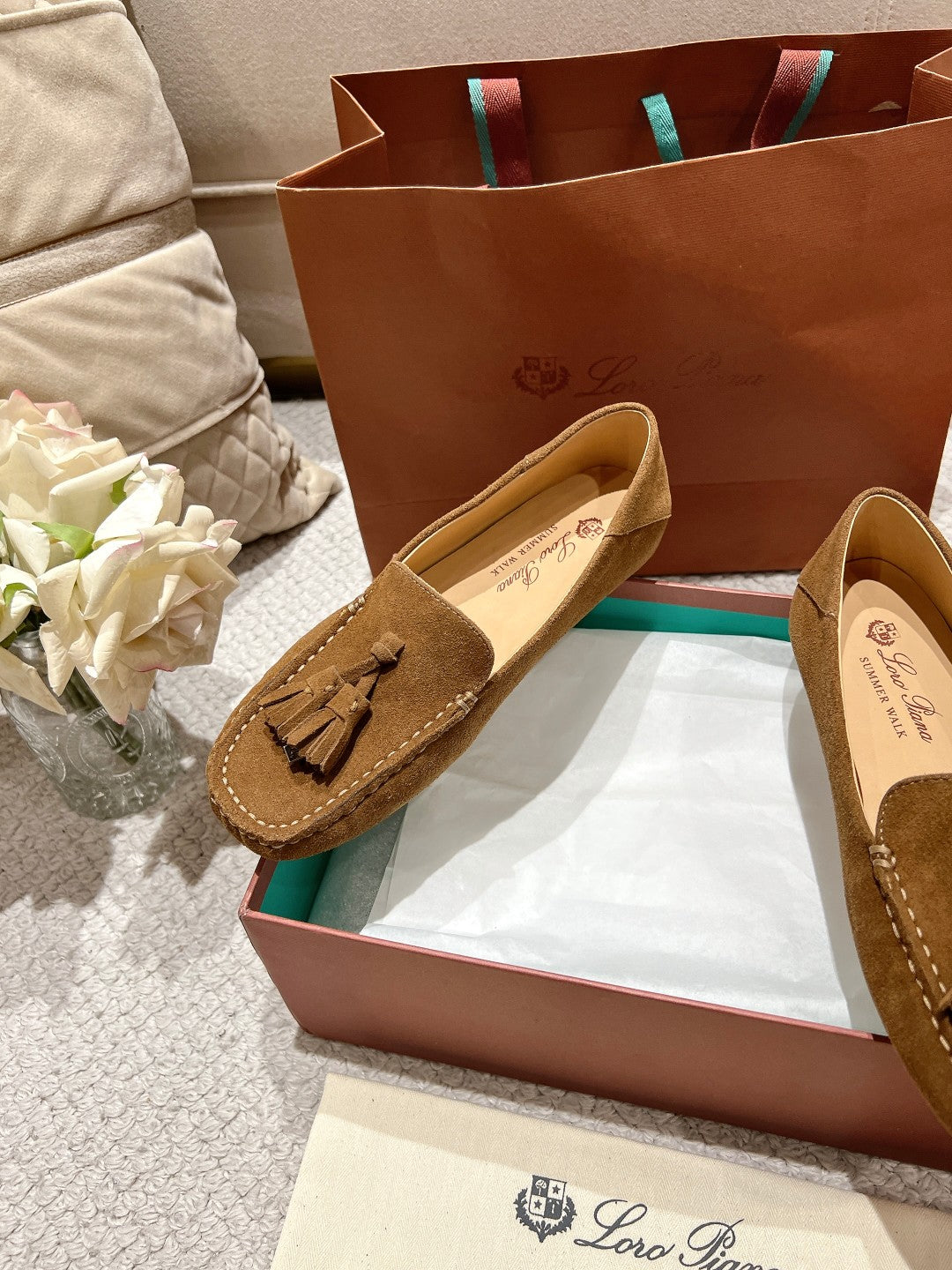 LP Dot sole walk mocassin Copper Brown  Suede 215001