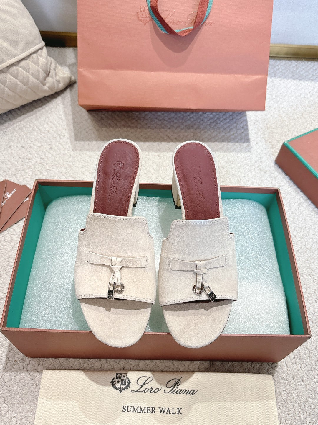 LP 25C Summer Charms Mules 55MM Earthy Gray Suede 215028