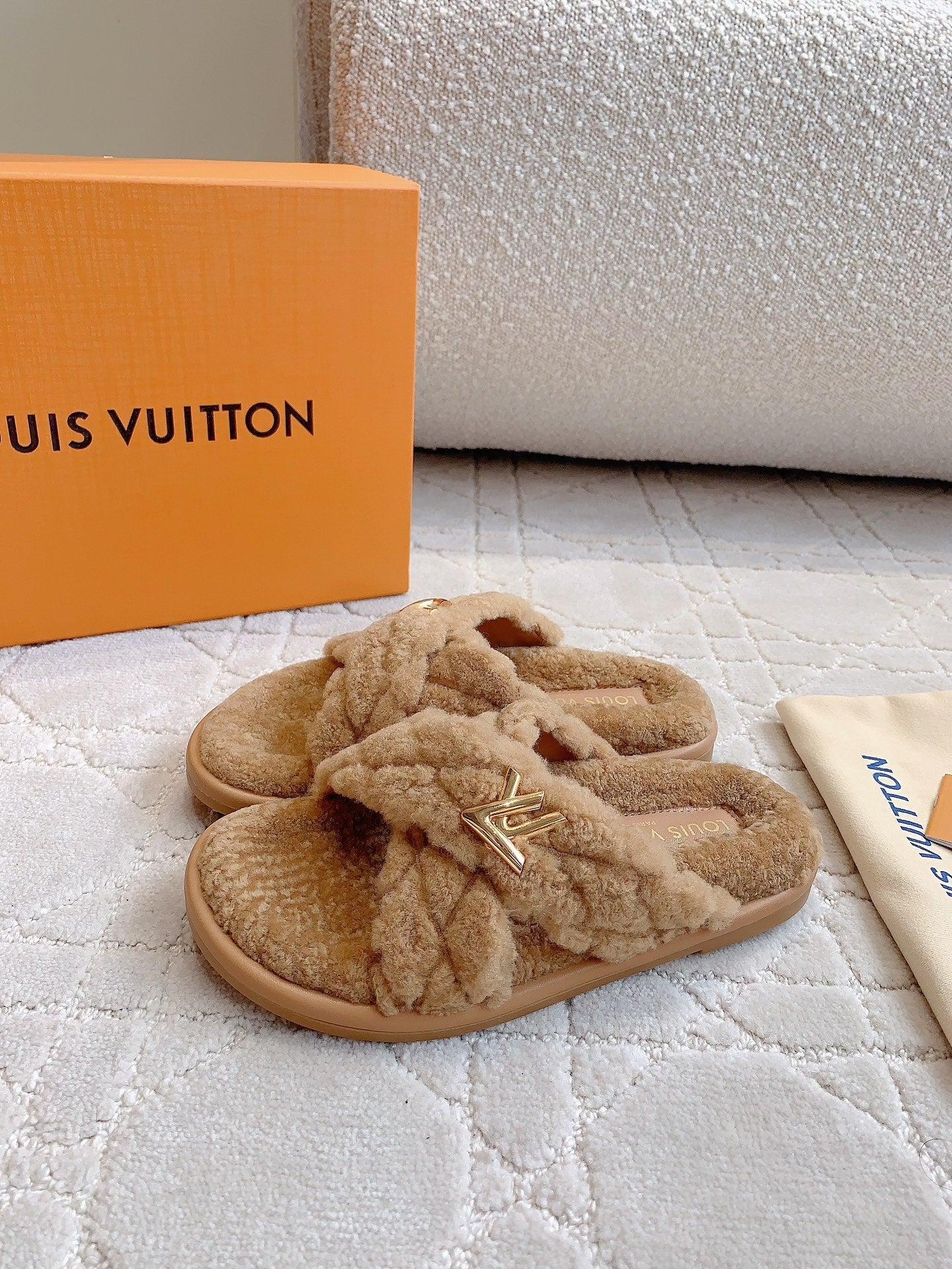 LV Bliss Comfort Mule Light Brown Wool