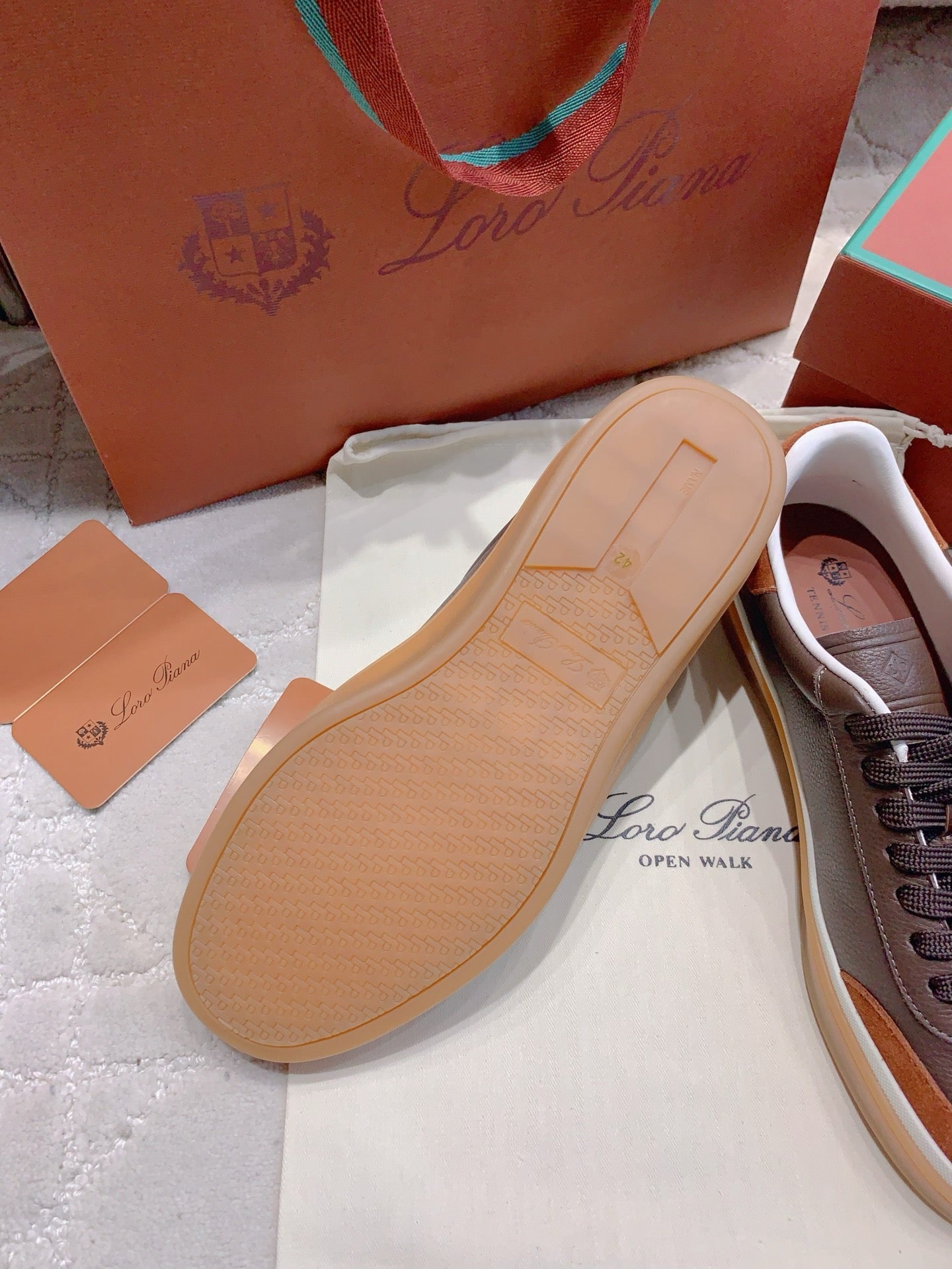 LP sneaker unisex style dark brown sheepskin mix suede 382663