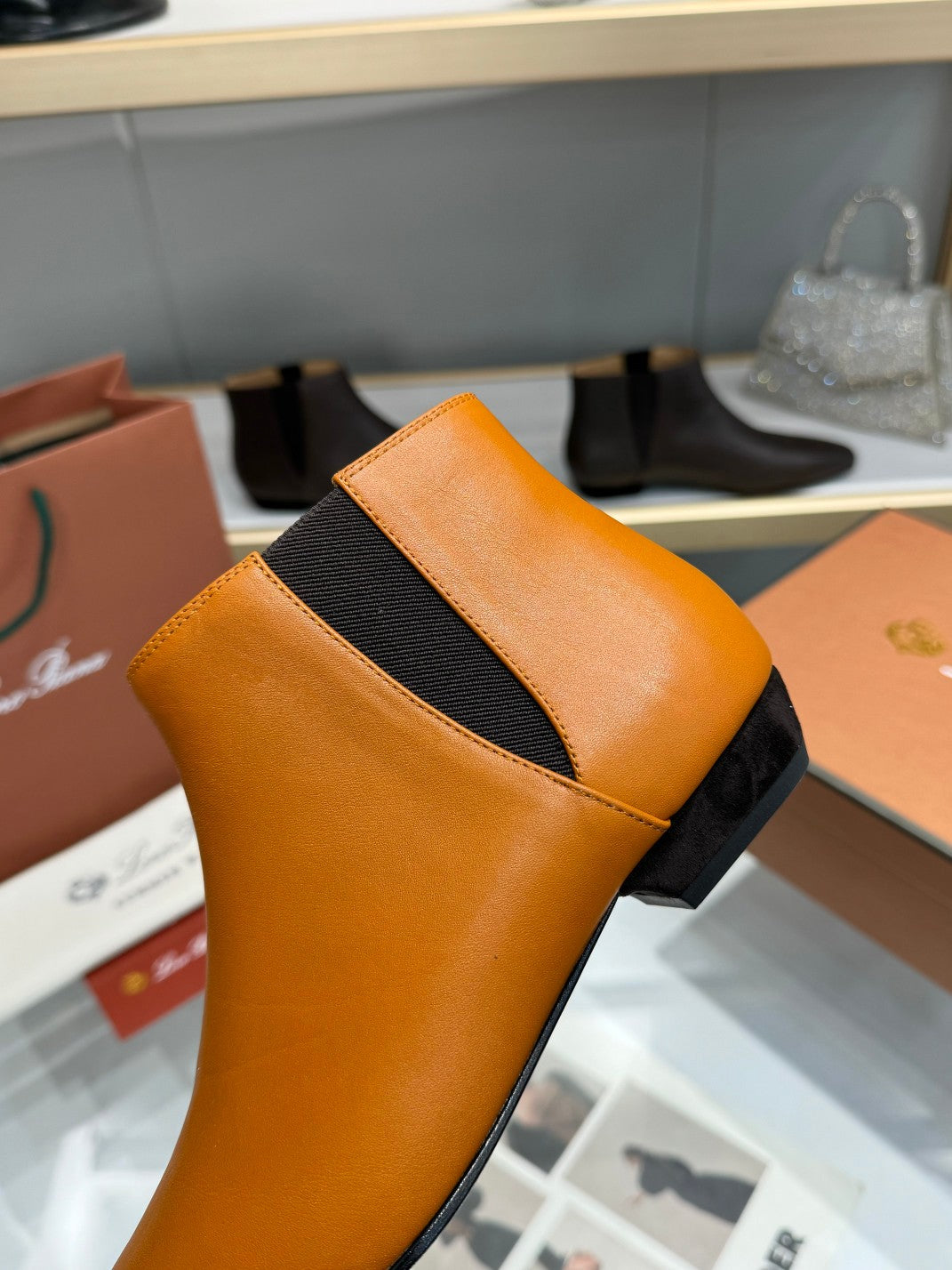 LP Sumire Ankle Boot In Brown Orange Nappa Calfskin 980106