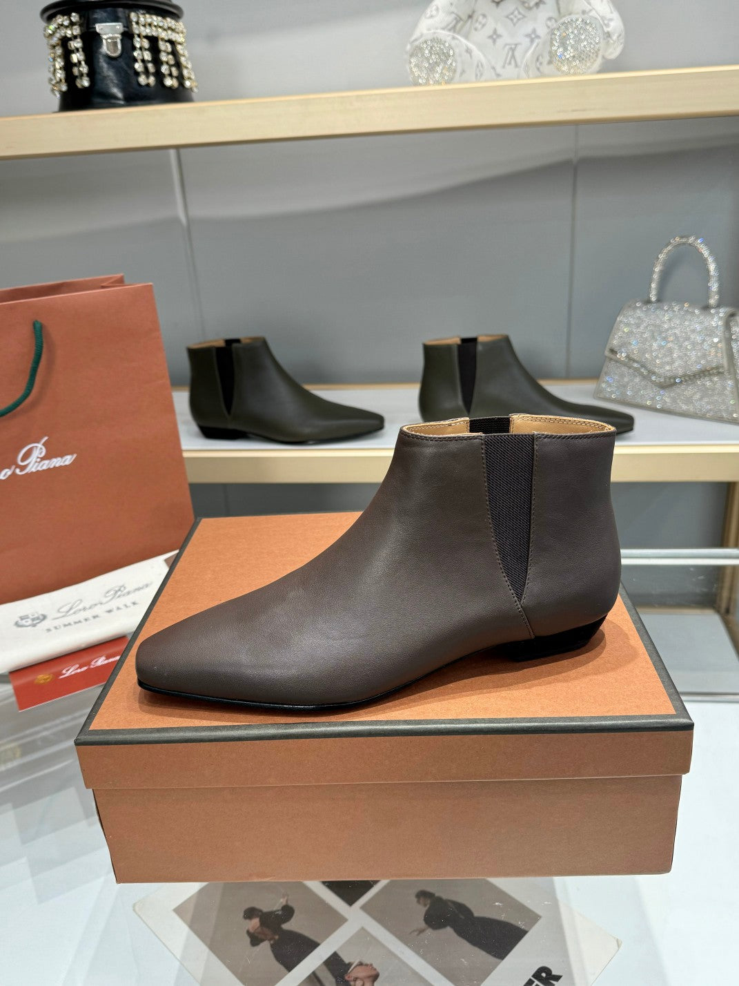 LP Sumire Ankle Boot In Earth Brown Nappa Calfskin 980110