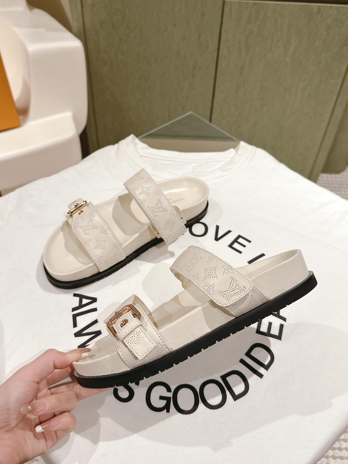 lv sandal mule bomdia cream calfskin