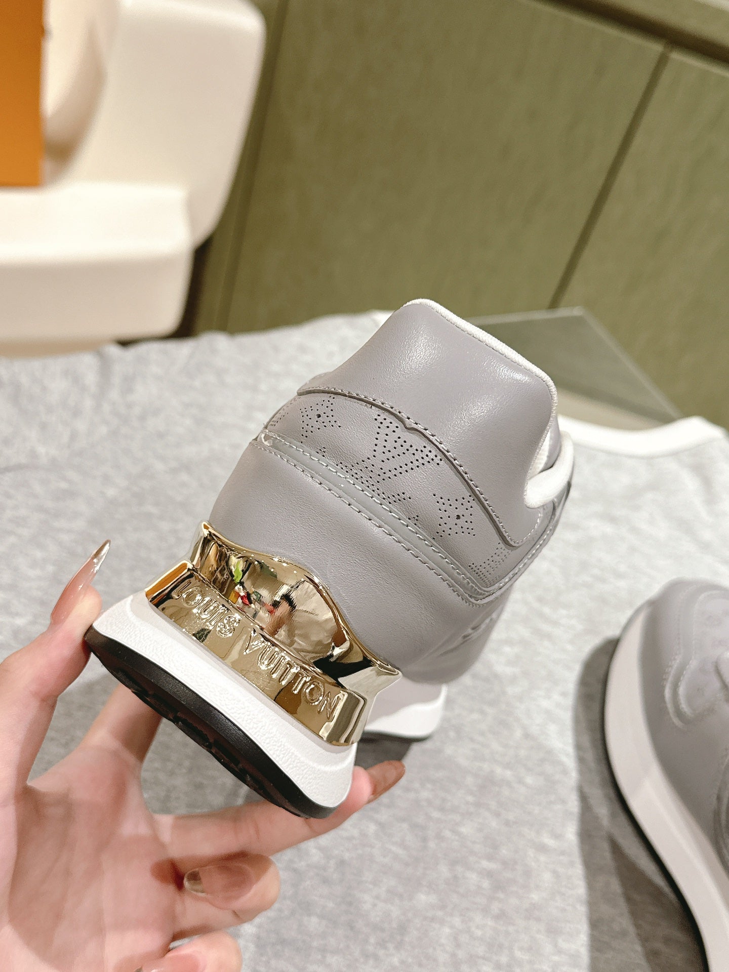 LV Neo Run Away Sneaker 50mm Grey Cowhide