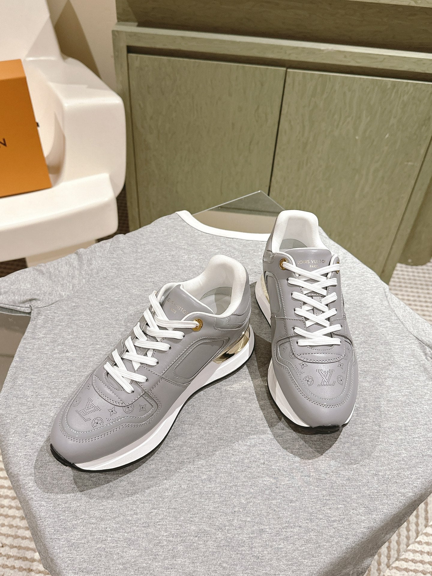 LV Neo Run Away Sneaker 50mm Grey Cowhide