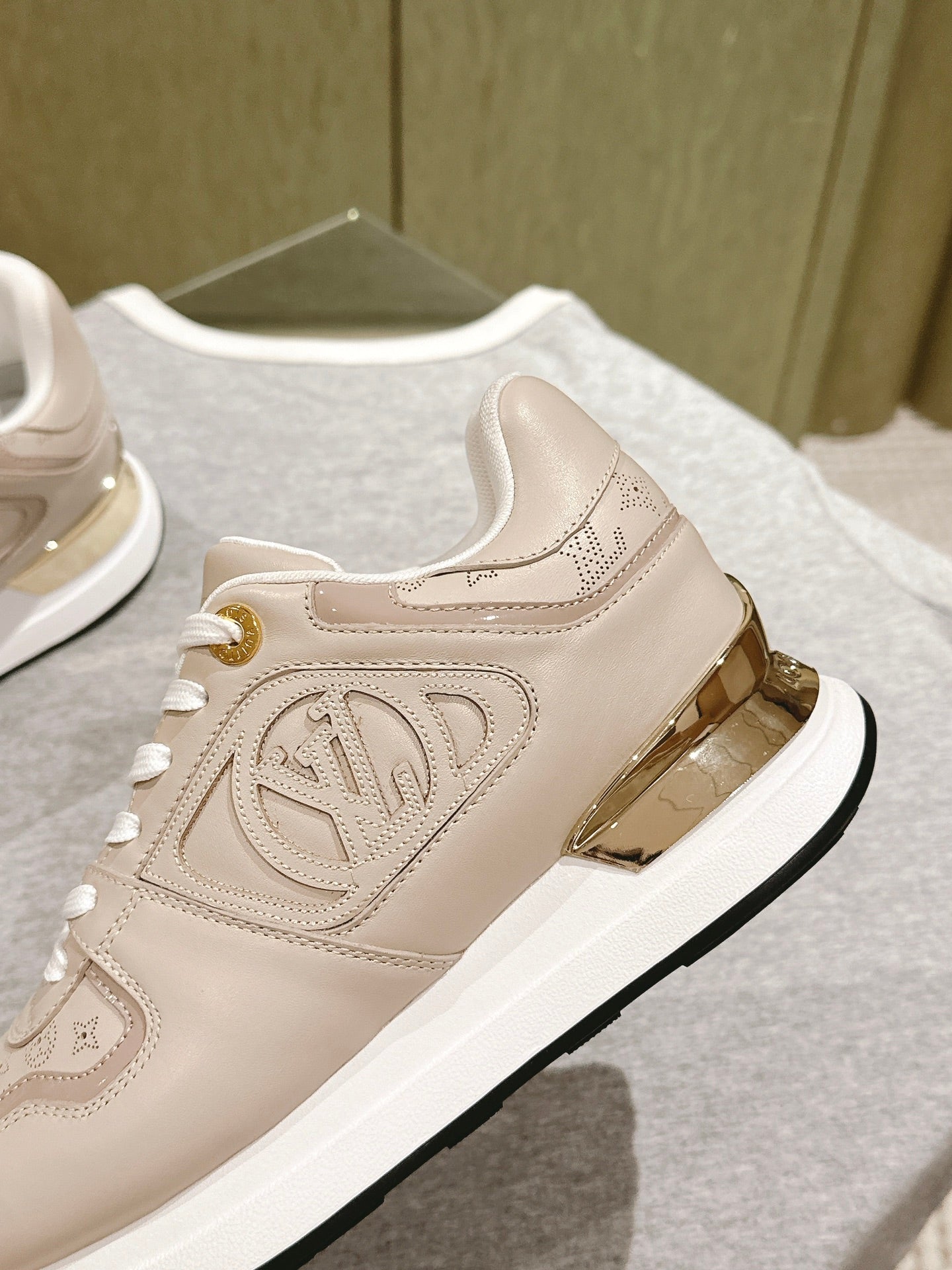 LV Neo Run Away Sneaker 50mm Beige Cowhide