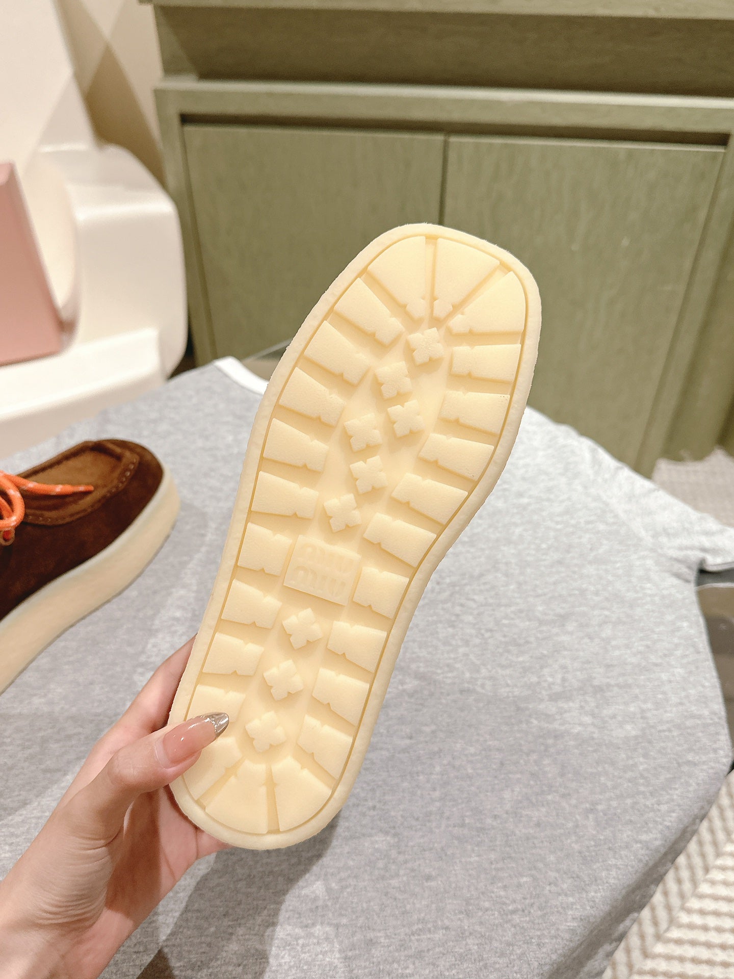 Miu Ankle Boots Caramel Suede