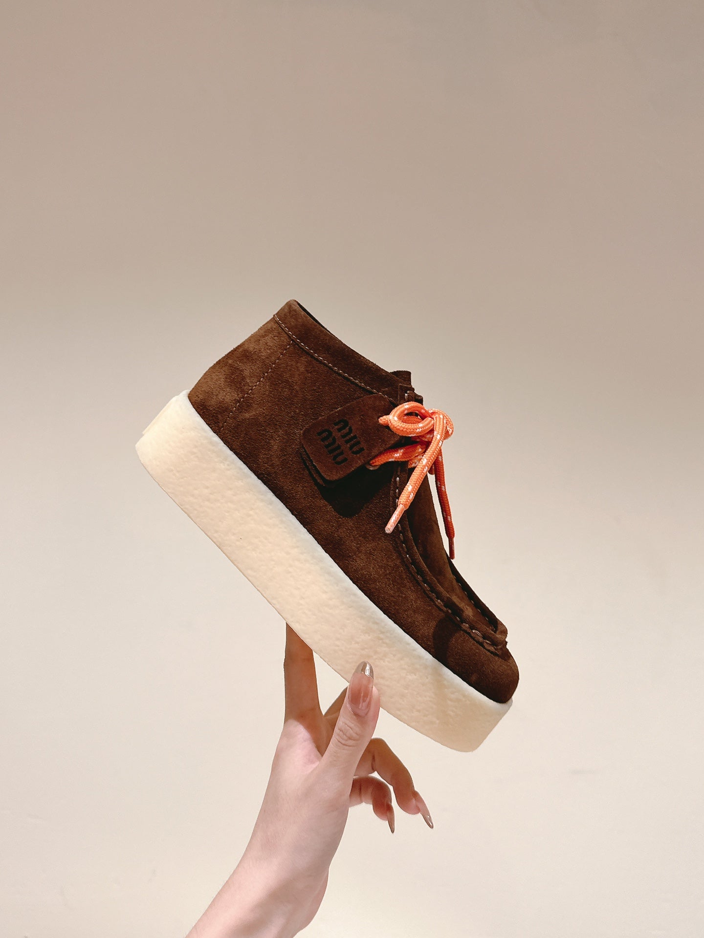 Miu Ankle Boots Caramel Suede