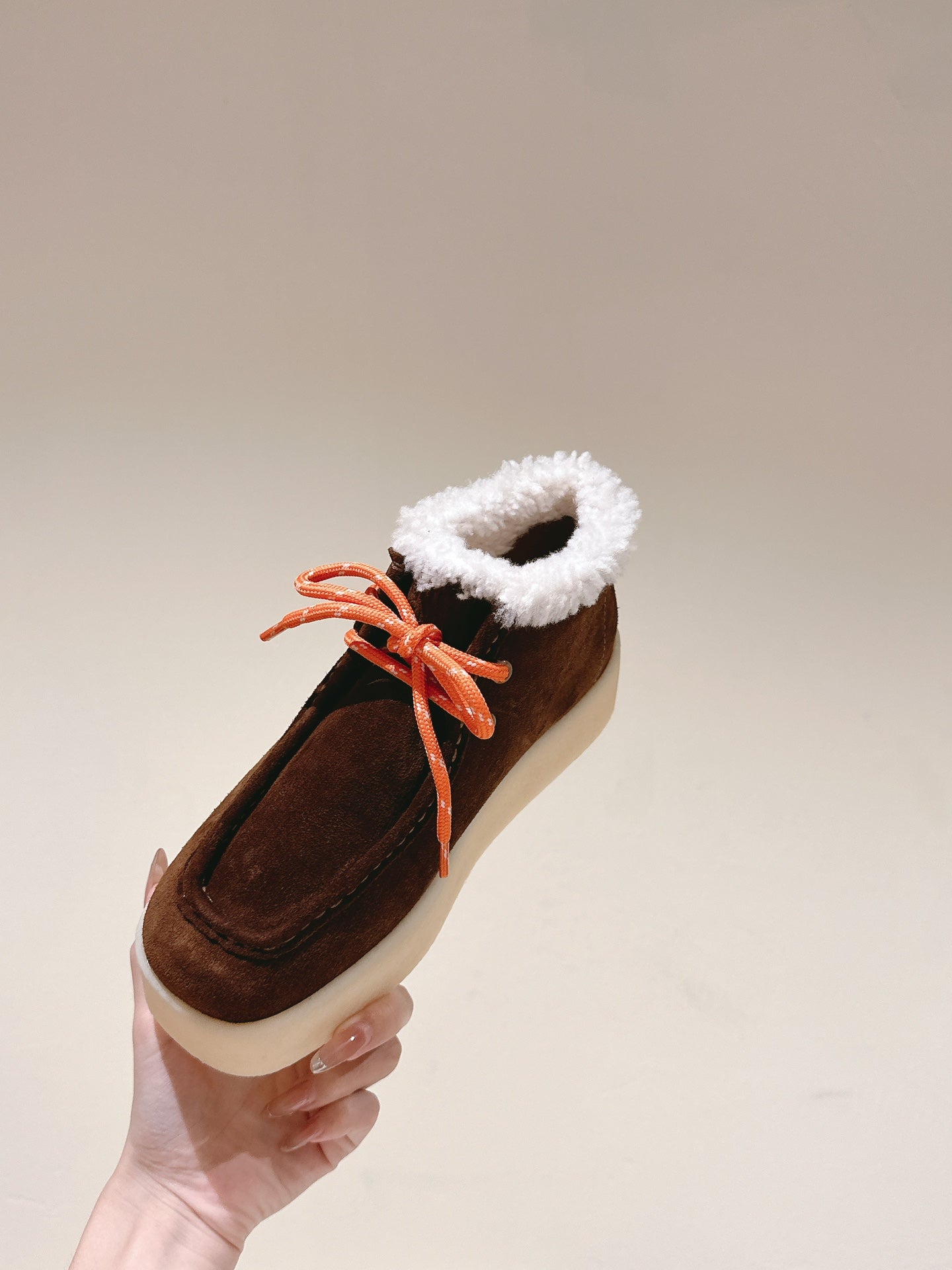 Miu Ankle Boots Caramel Fleece Lining Suede