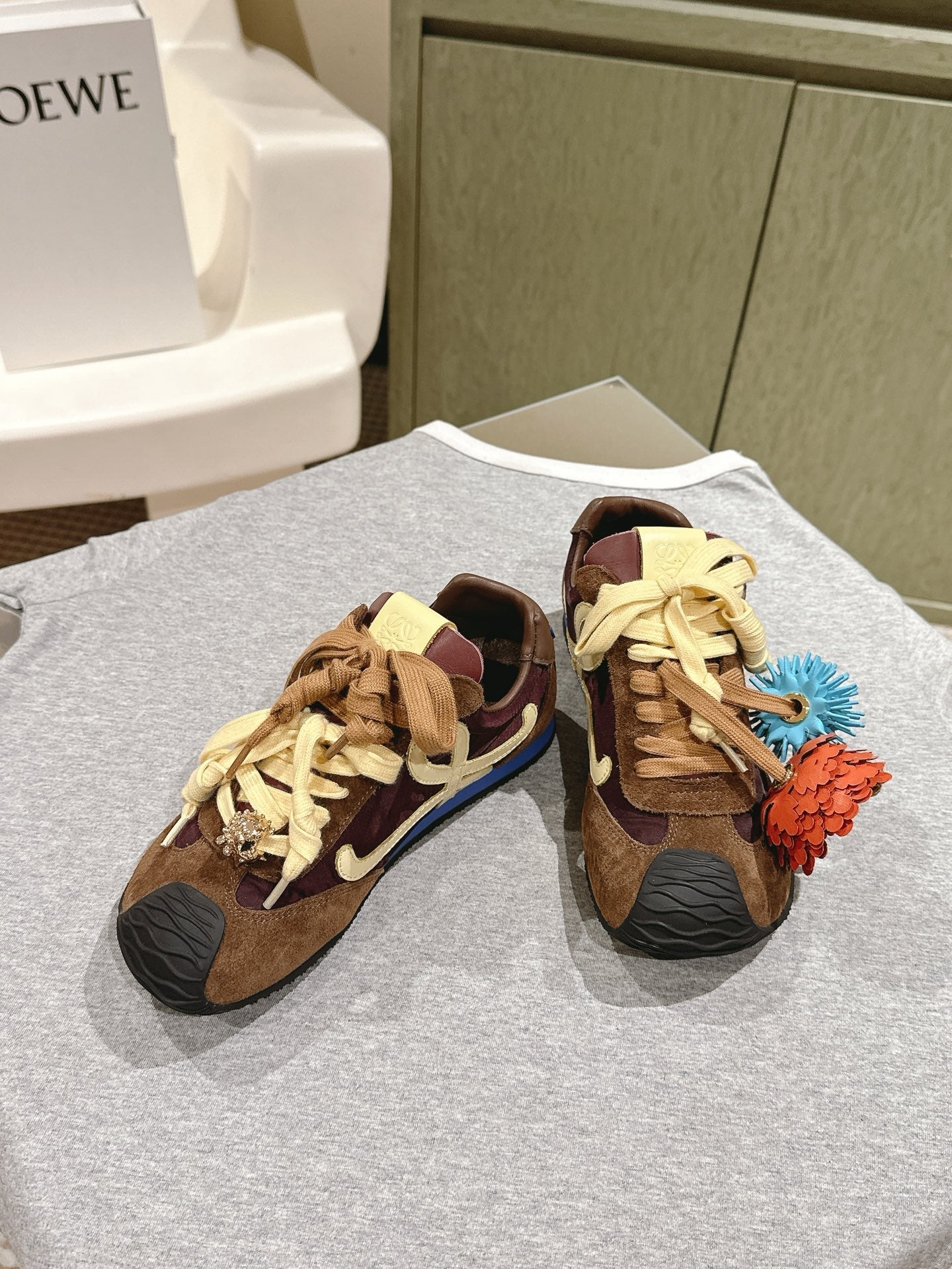 Loewe 2025 Ballet Runner 2.0 Sneaker Brown Suede Nylon Leather 556042