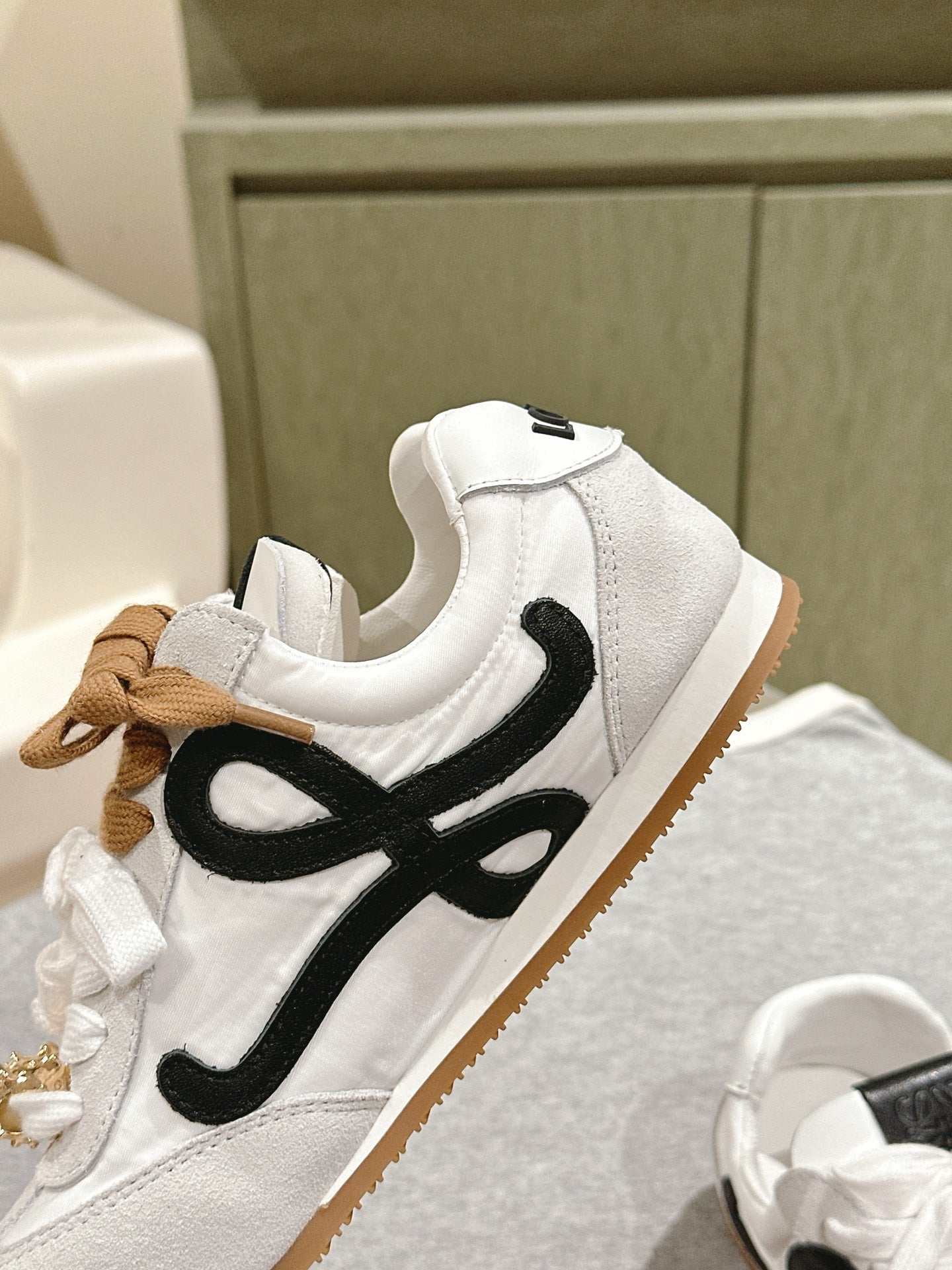 Loewe 2025 Ballet Runner 2.0 Sneaker White Suede Nylon Leather 556043