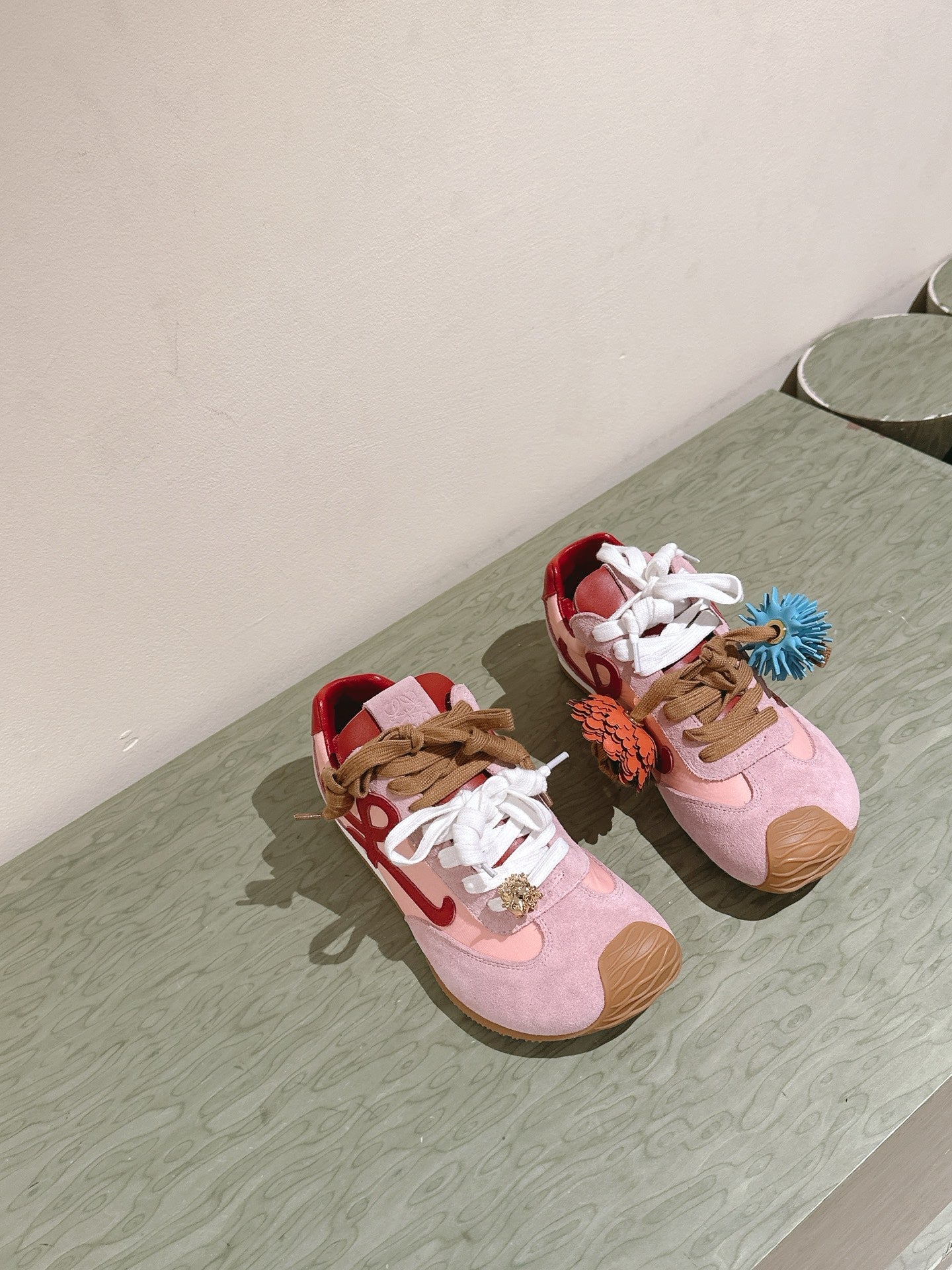 Loewe 2025 Ballet Runner 2.0 Sneaker Pink Suede Nylon Leather 556044