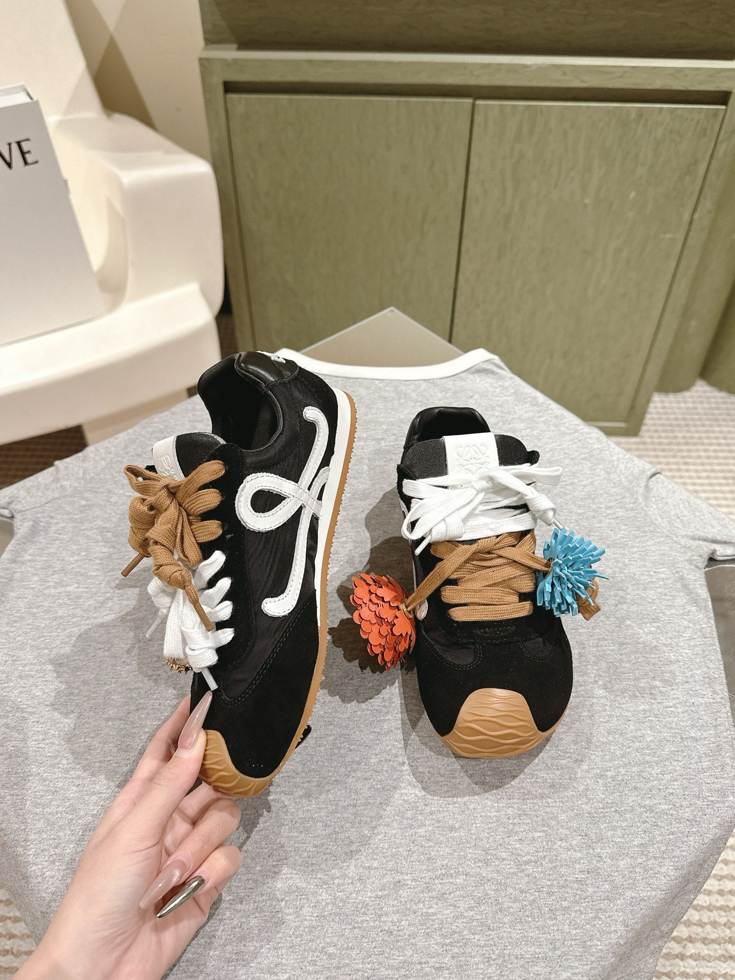 Loewe 2025 Ballet Runner 2.0 Sneaker Black Suede Nylon Leather 556045