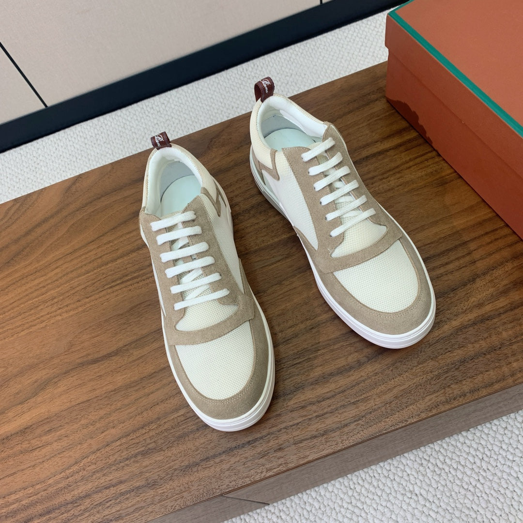 LP NEWPORT WALK SNEAKERS KHAKI AND CREAMY WHITE SUEDE