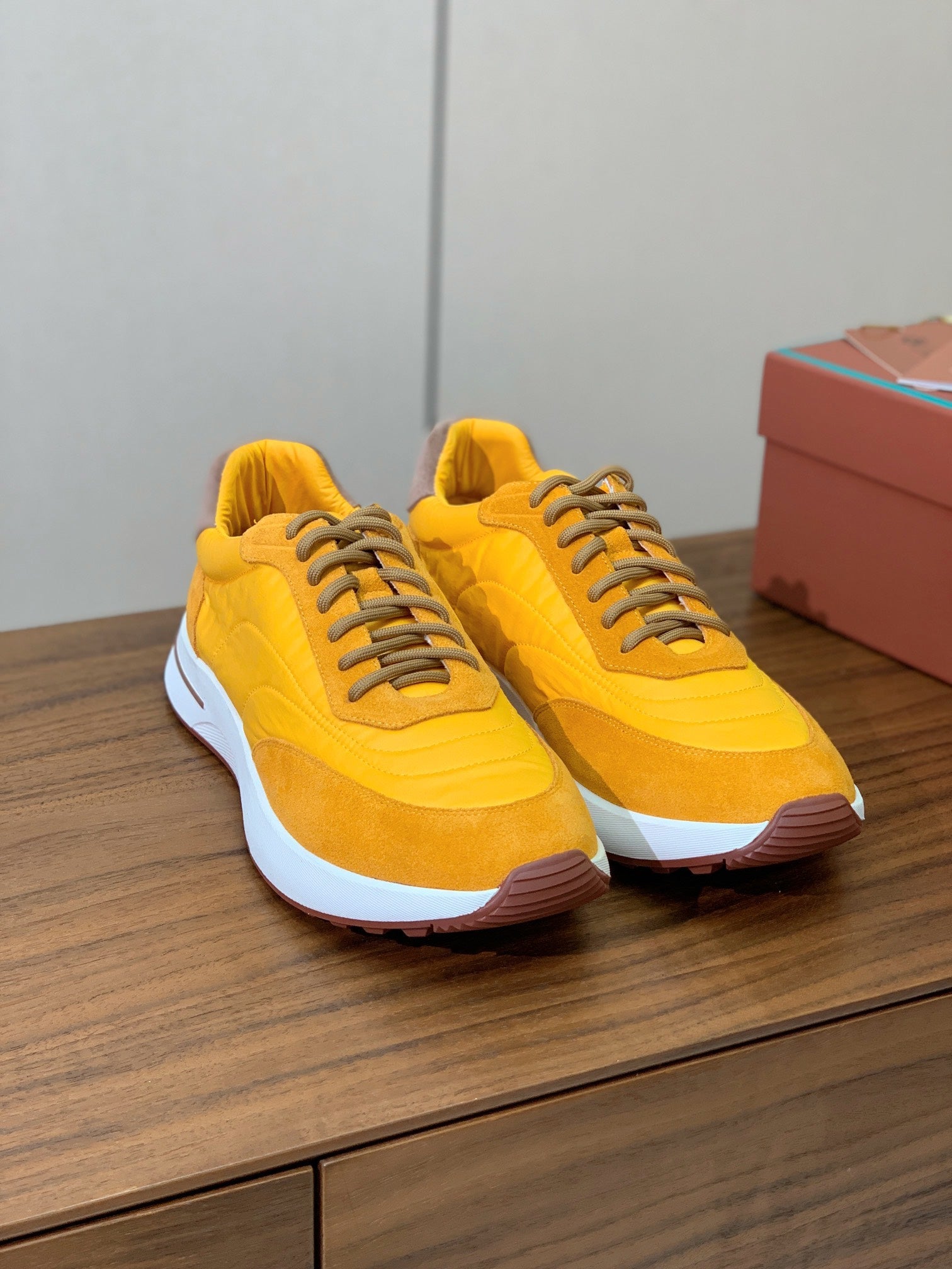 LP Week End Walk Sneaker In Yellow Mix Dark Yellow Denim Fabric And Sudede 984385