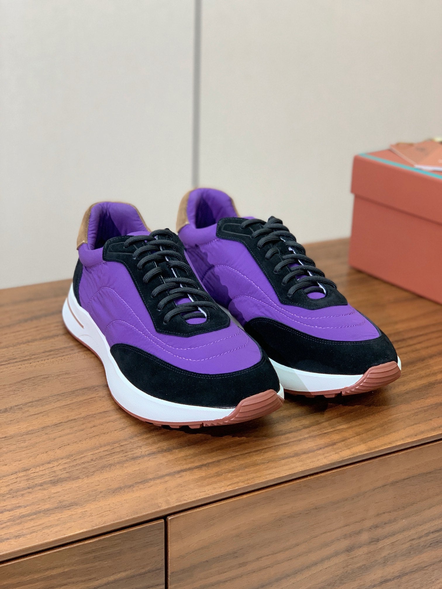 LP Week End Walk Sneaker In Purple Mix Black Denim Fabric And Sudede 984390