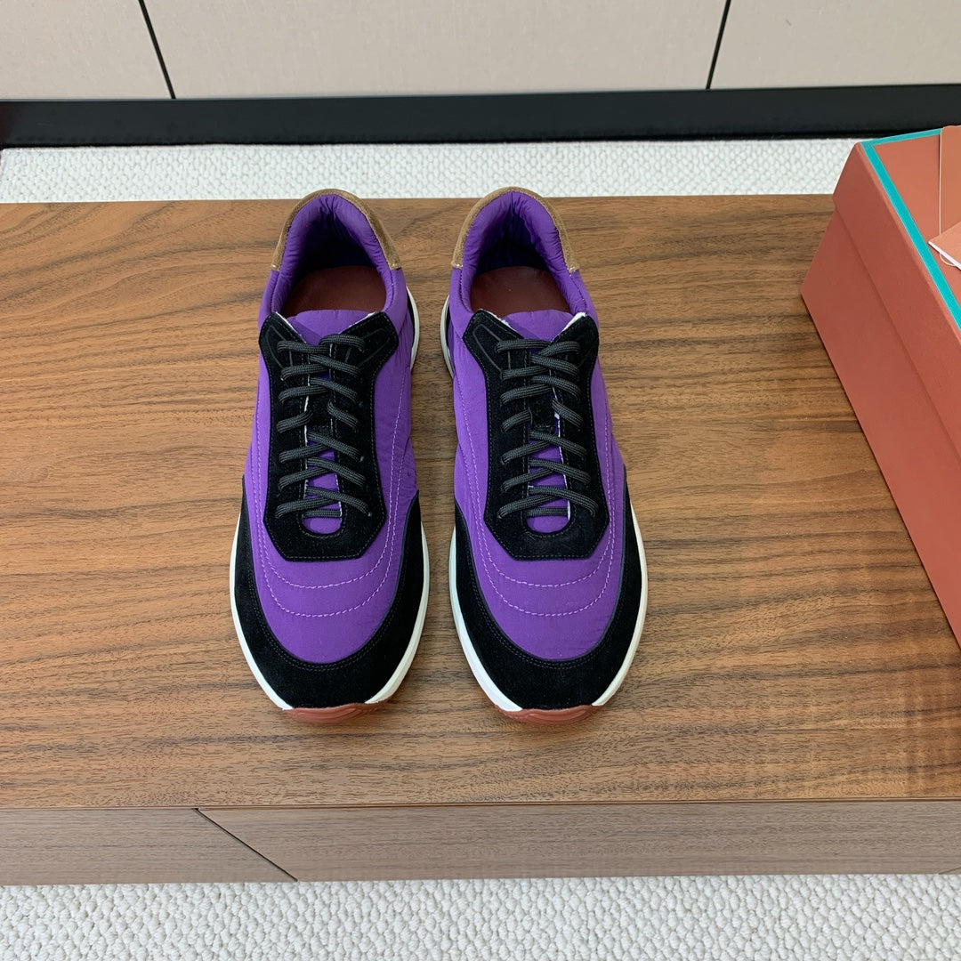 LP Week End Walk Sneaker In Purple Mix Black Denim Fabric And Sudede 984390
