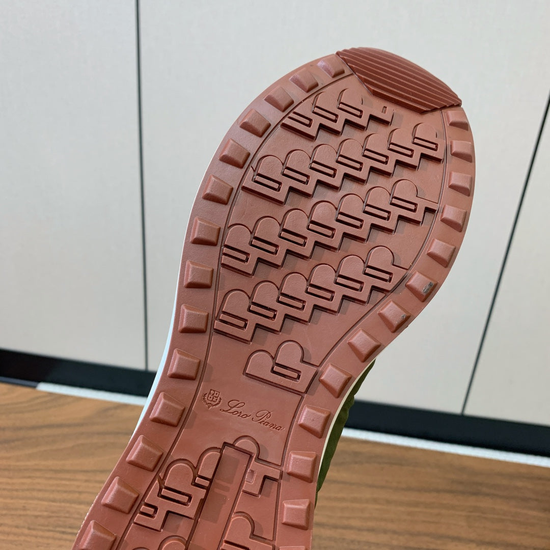 LP Week End Walk Sneaker In Hunter Green Denim Fabric And Sudede 984387