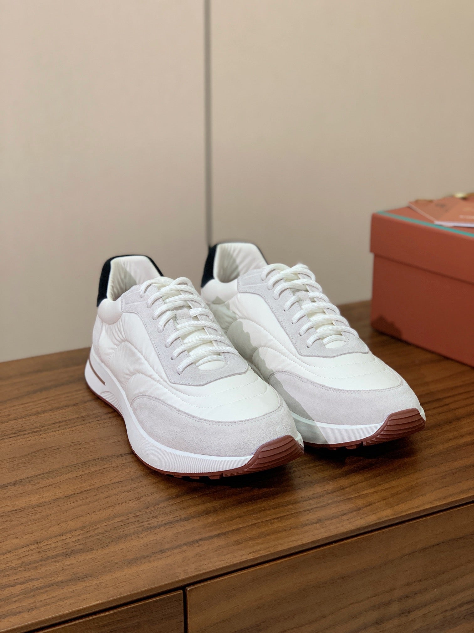 LP Week End Walk Sneaker In White Grey Mix Black Denim Fabric And Sudede 984392