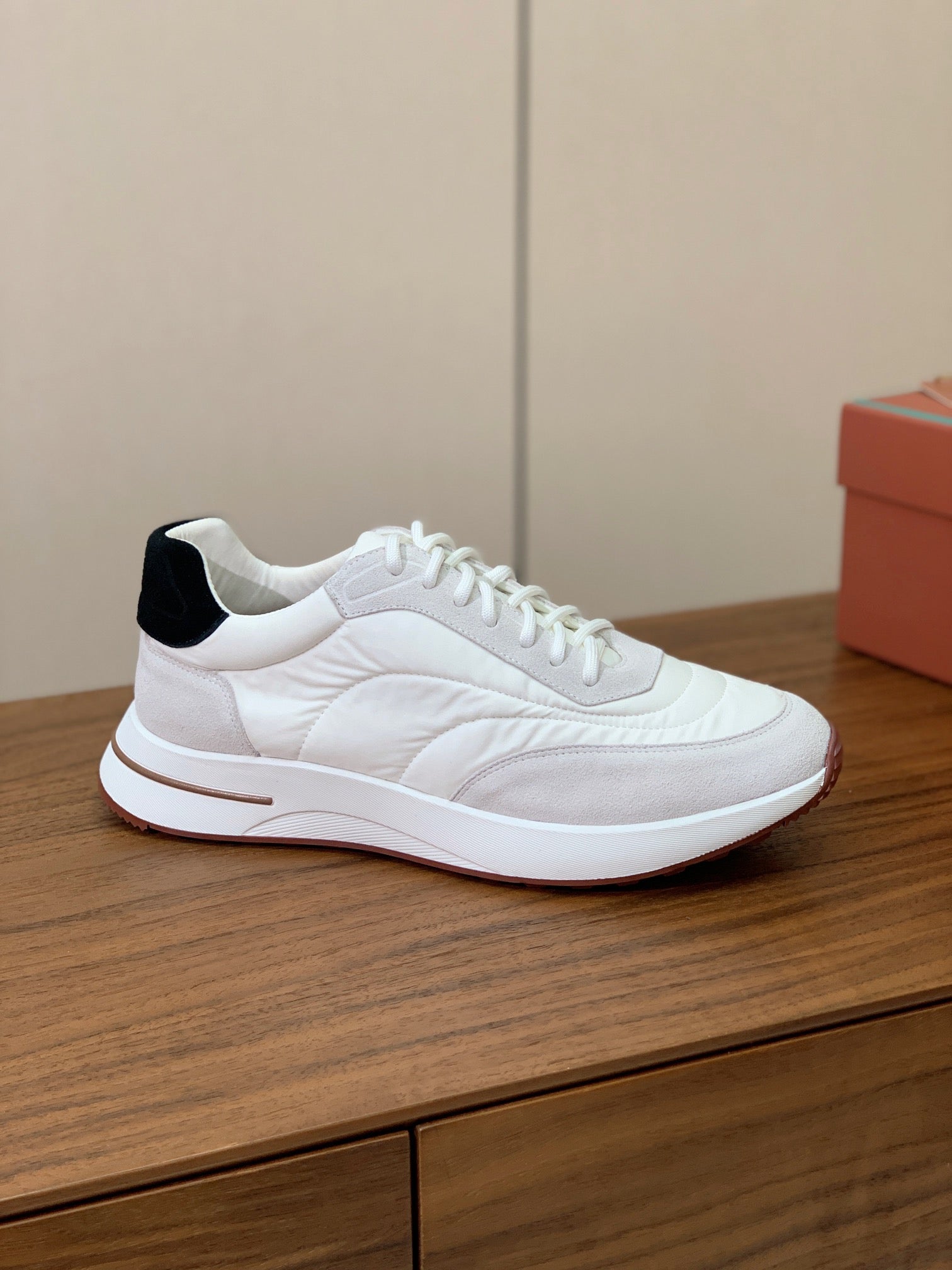 LP Week End Walk Sneaker In White Grey Mix Black Denim Fabric And Sudede 984392